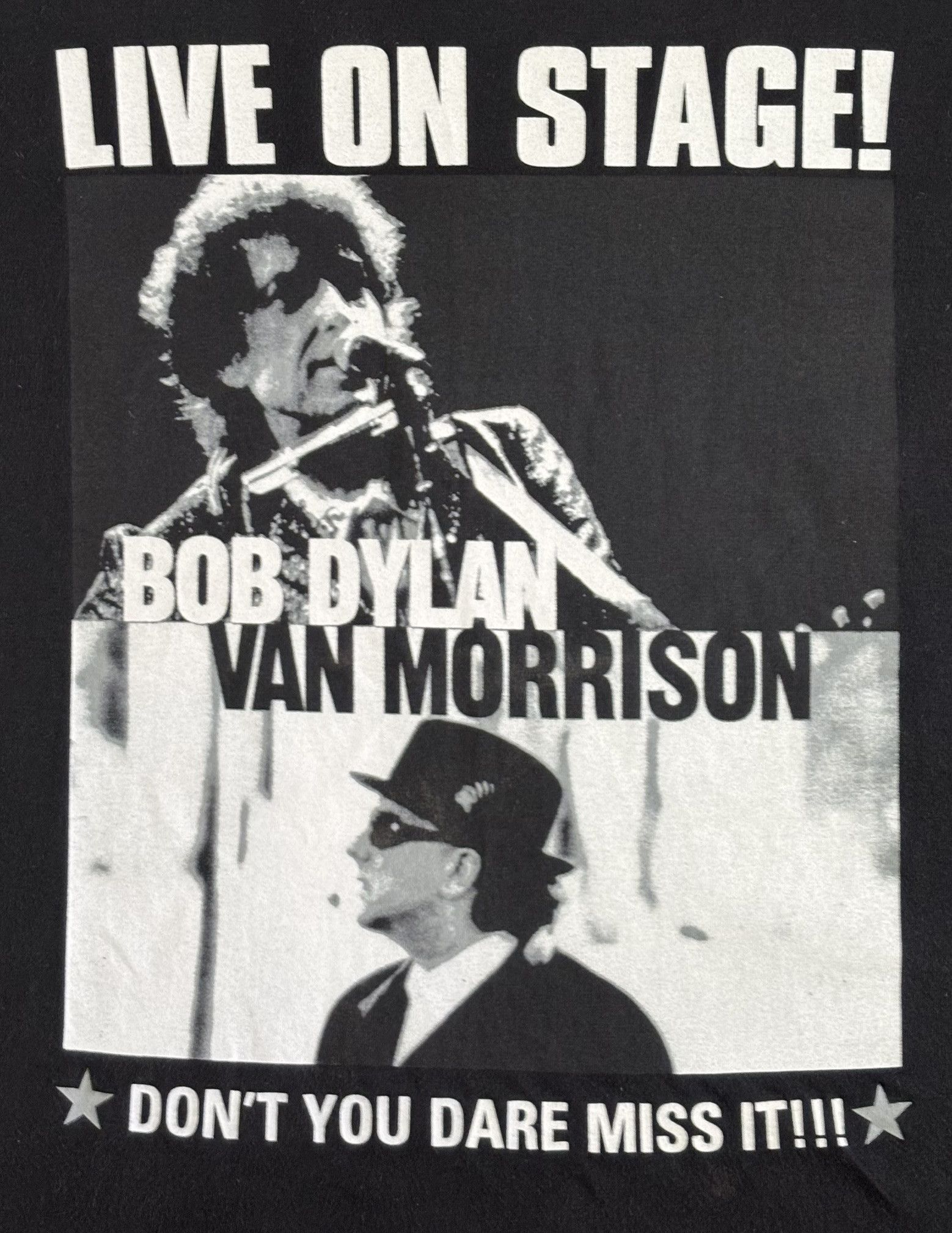 Vintage Bob Dylan Van Morrison Live On Stage! 1998 T-shirt Large Size US L / EU 52-54 / 3 - 6 Thumbnail