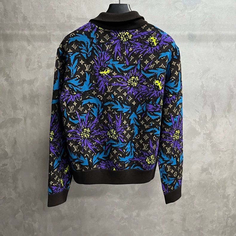 Louis Vuitton Louis Vuitton Black Floral Zip Long Sleeve Jacket Size US S / EU 44-46 / 1 - 5 Thumbnail