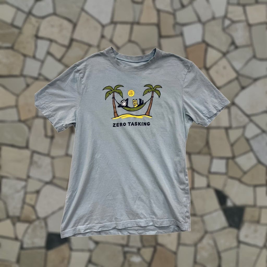 Life is Good Life Is Good T-Shirt Mens M Zero Tasking Graphic Blue Crew Neck Short Sleeve Shirt Size US M / EU 48-50 / 2 - 1 Thumbnail