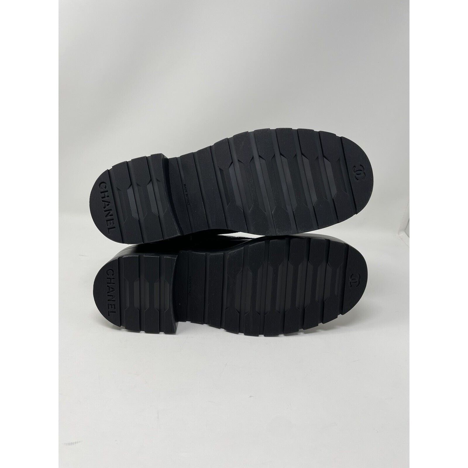 Chanel Chanel Brave Leather Quilted Combat Boots Patent Black 37.5 Size US 7.5 / IT 37.5 - 8 Thumbnail