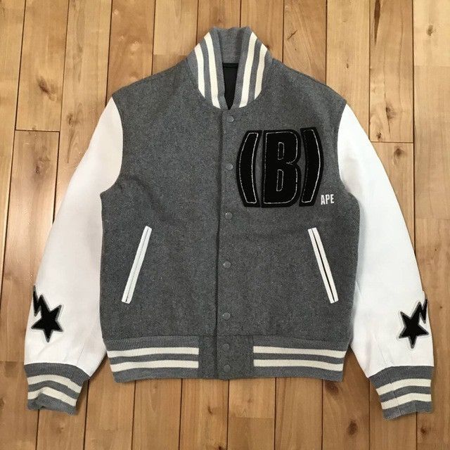 Bape × Nigo 🔥Not sold in store🔥 BAPE leather sleeve varsity jacket NIGO Size US M / EU 48-50 / 2 - 1 Thumbnail