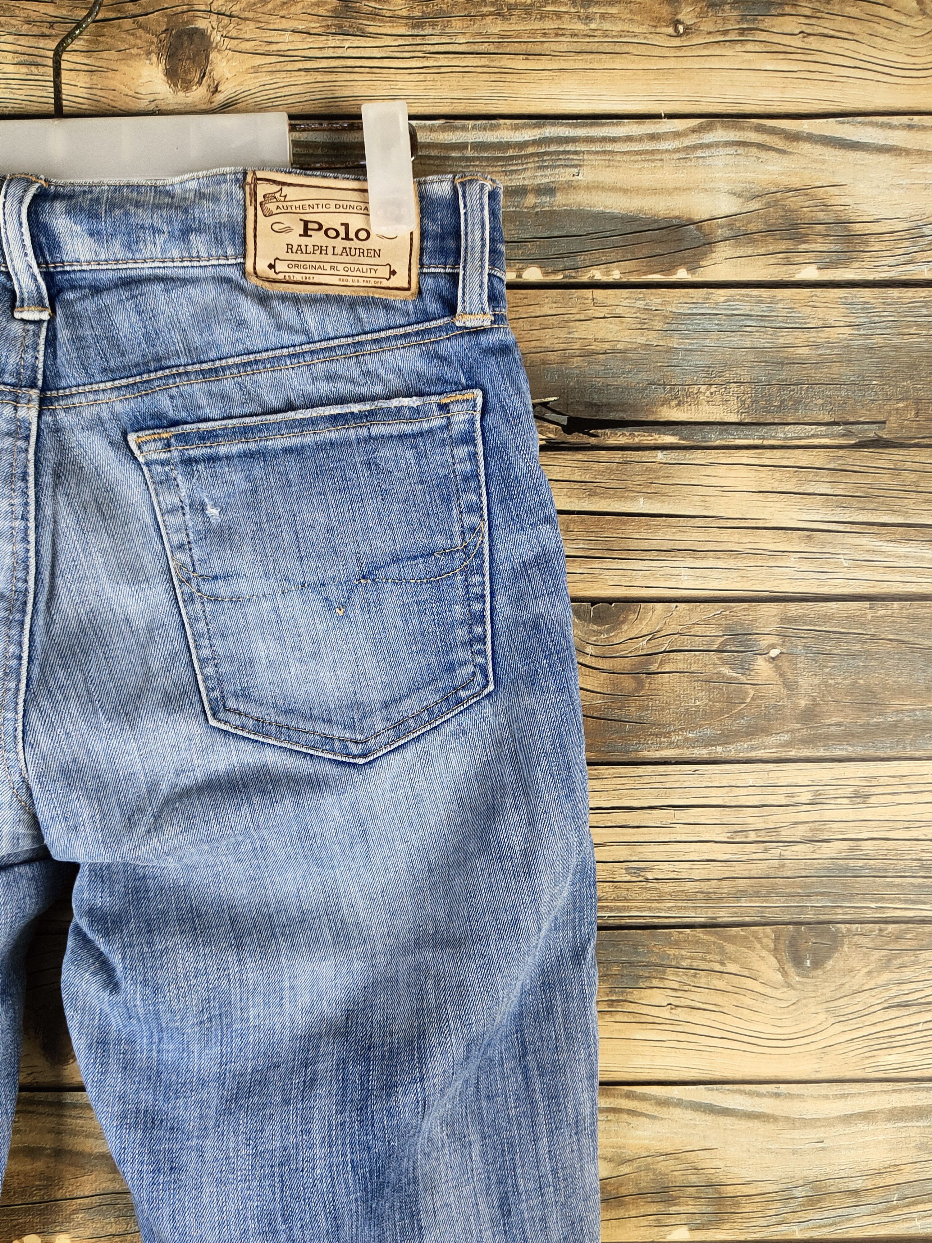 Polo Ralph Lauren Polo Ralph Lauren skinny Blue Ripped denim Jeans #46-901 Size US 31 - 10 Thumbnail