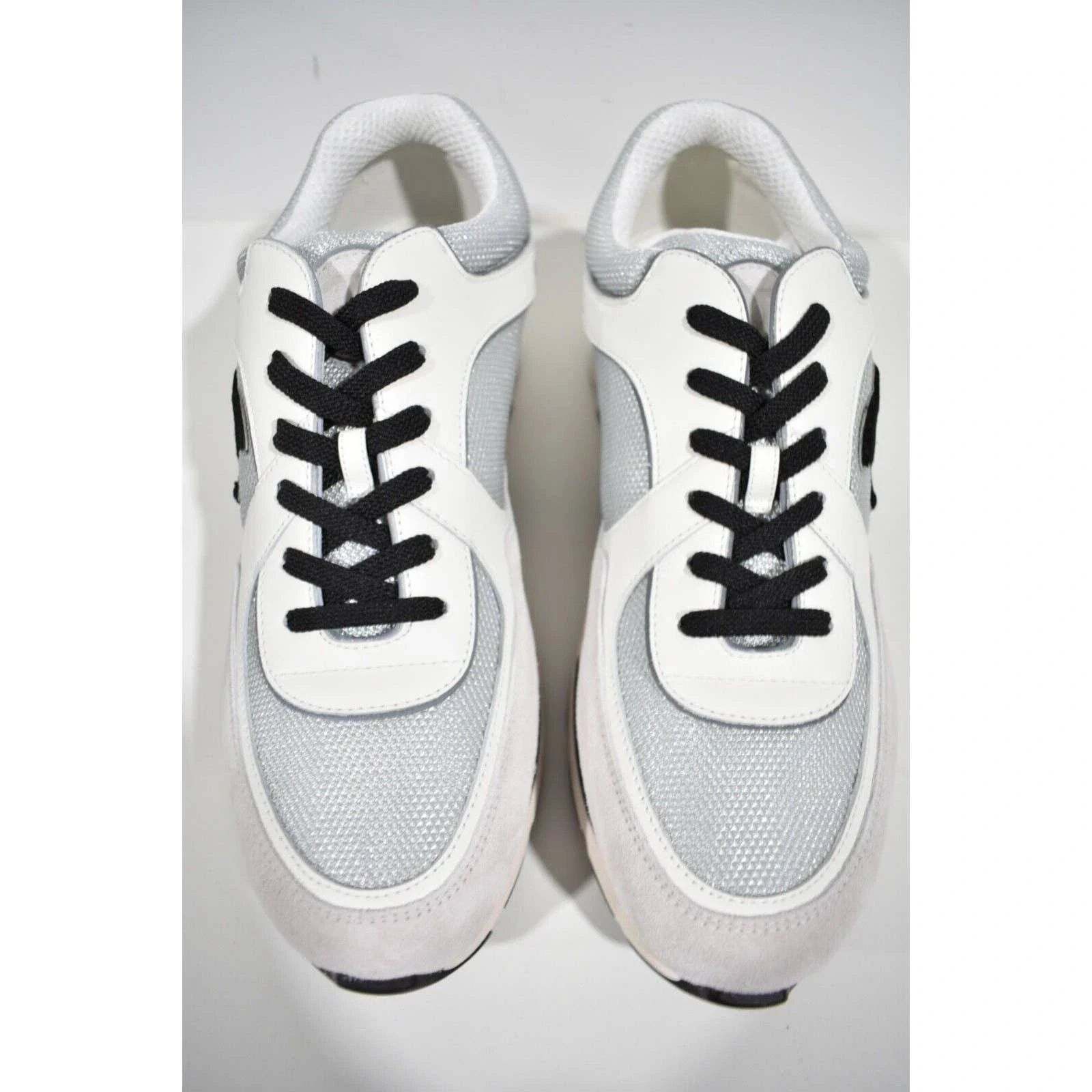 Chanel Chanel Black White CC Logo Low Top Trainer Sneaker 46 13 Size US 13 / EU 46 - 6 Thumbnail