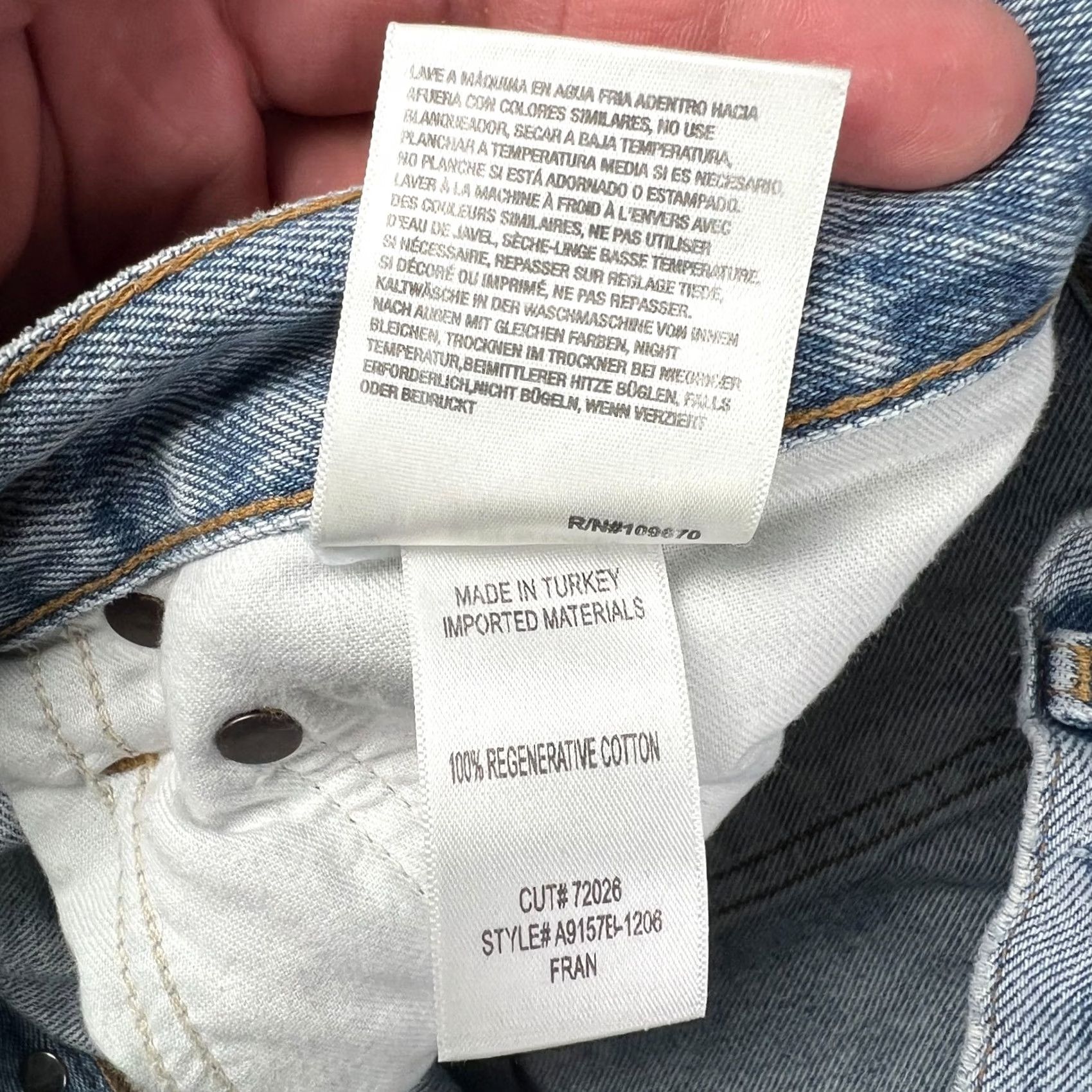 Agolde AGOLDE Fran Straight Jeans Womens Blue Cotton 31 Size 24" / US 00 / IT 34 - 4 Thumbnail