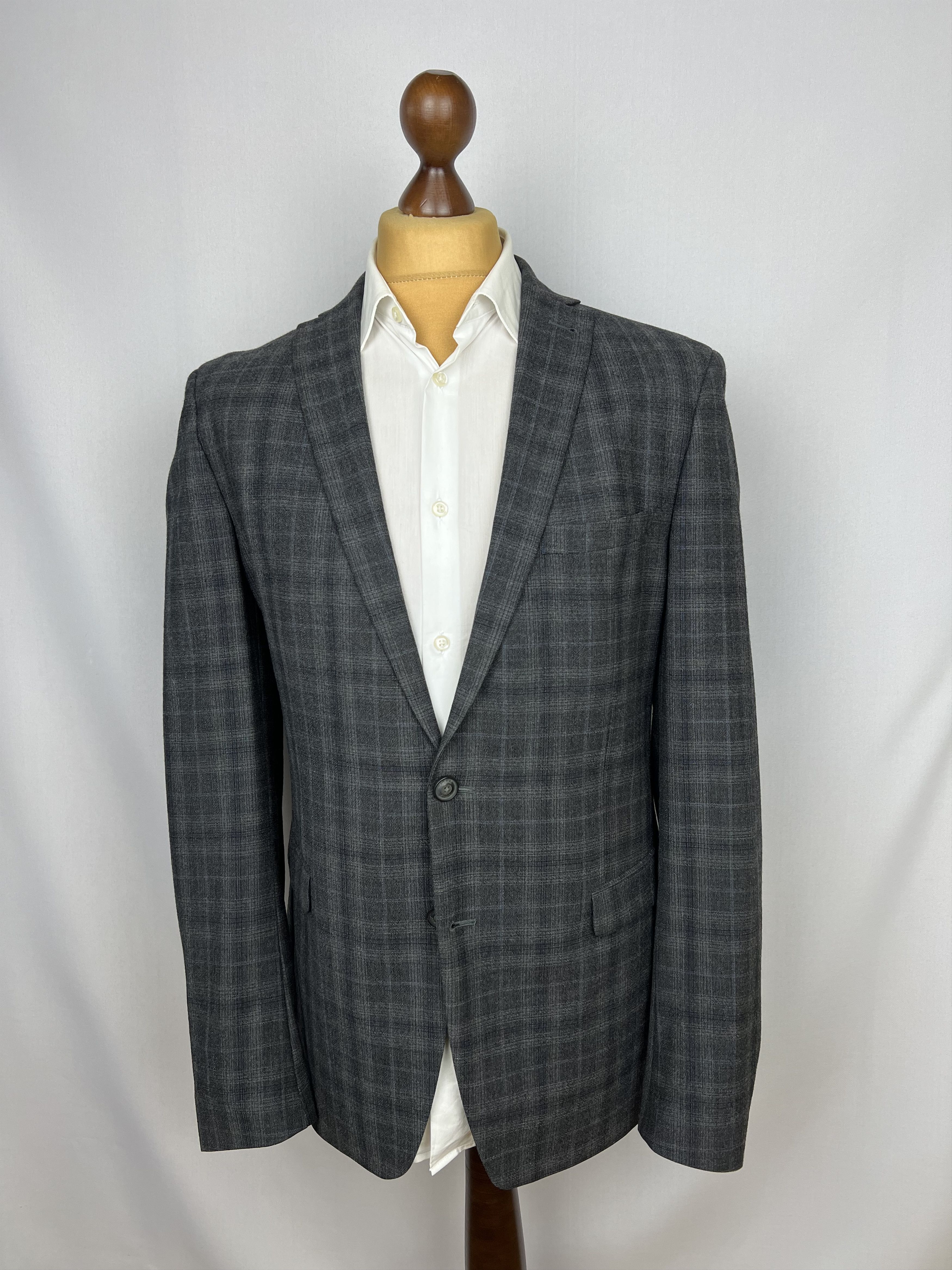 Italic CACHAREL x Zignone 100% Pure Wool Plaid Slim 2 Piece Suit Size 42R - 2 Thumbnail