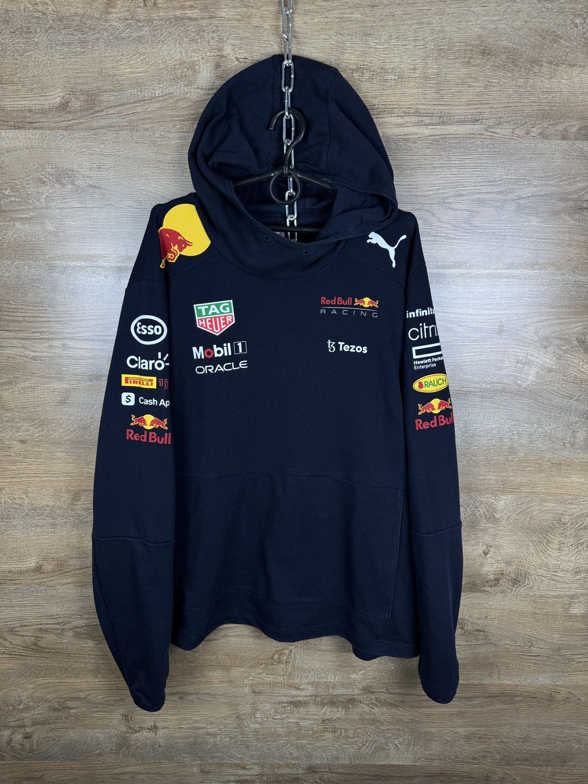 Mens Vintage Puma Red Bull racing hoodie Mobil jacket