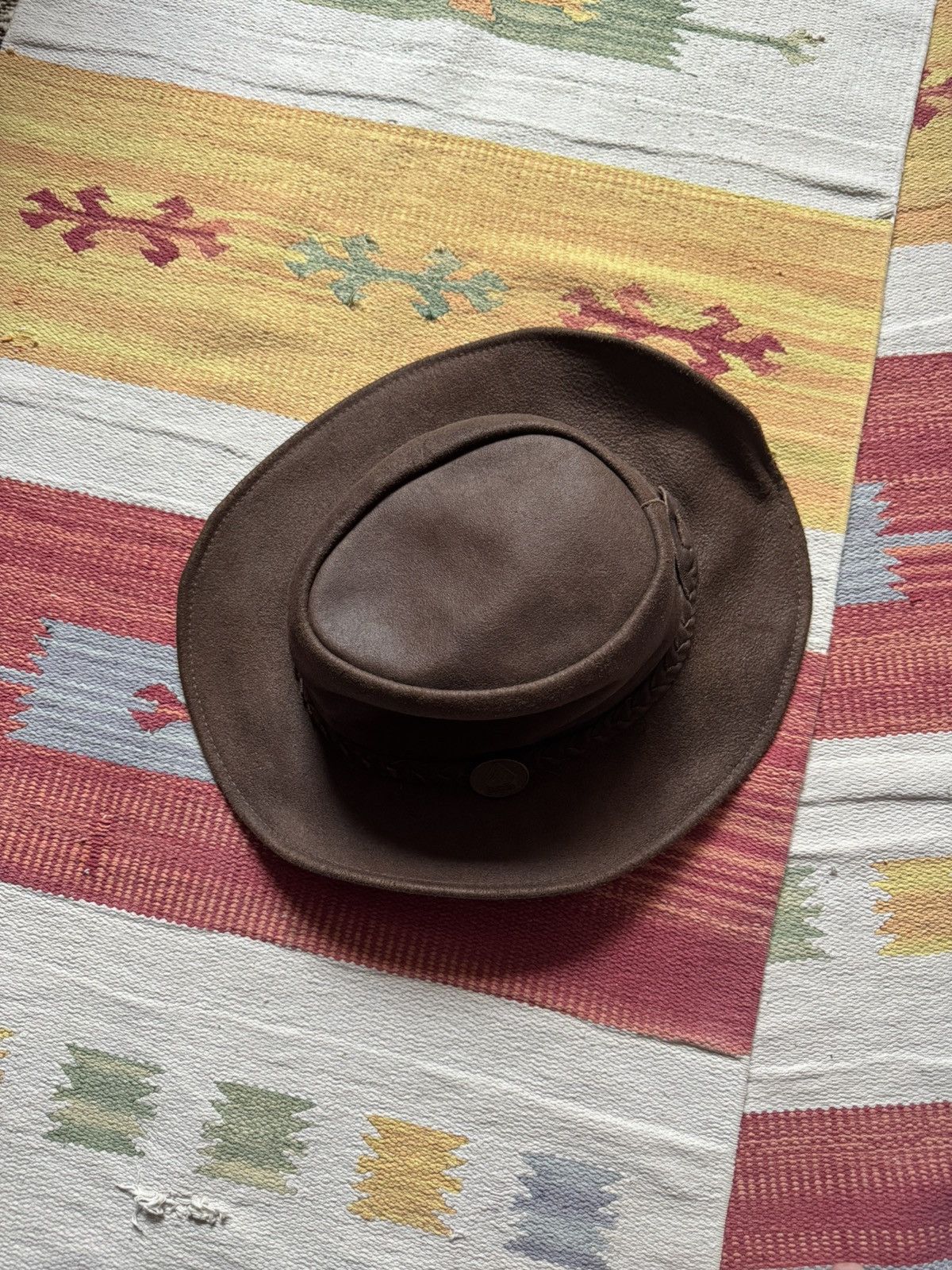 Genuine Leather Vintage Genuine Leather Australian Brown Cowboy Hat Size ONE SIZE - 4 Thumbnail