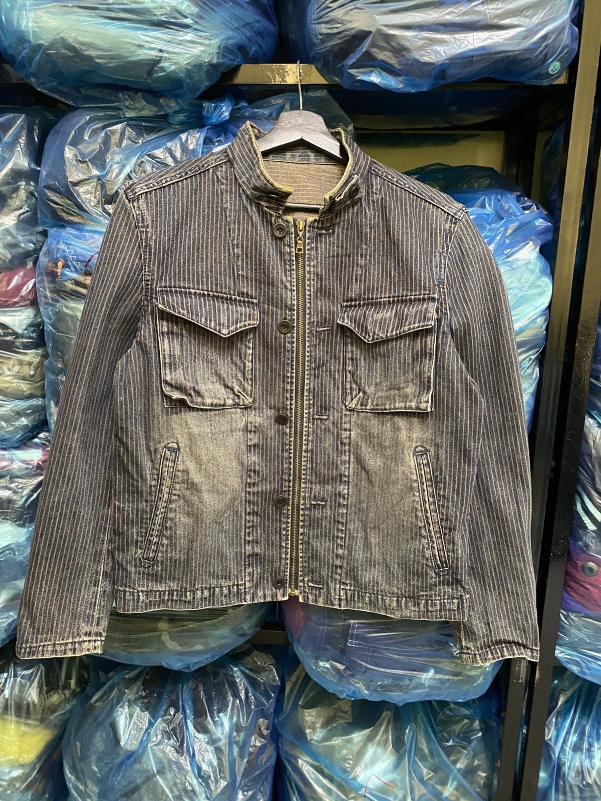 Comme Ca Ism VINTAGE COMME CA ISM INDIGO STRIPE DENIM JACKET Size US M / EU 48-50 / 2 - 4 Thumbnail