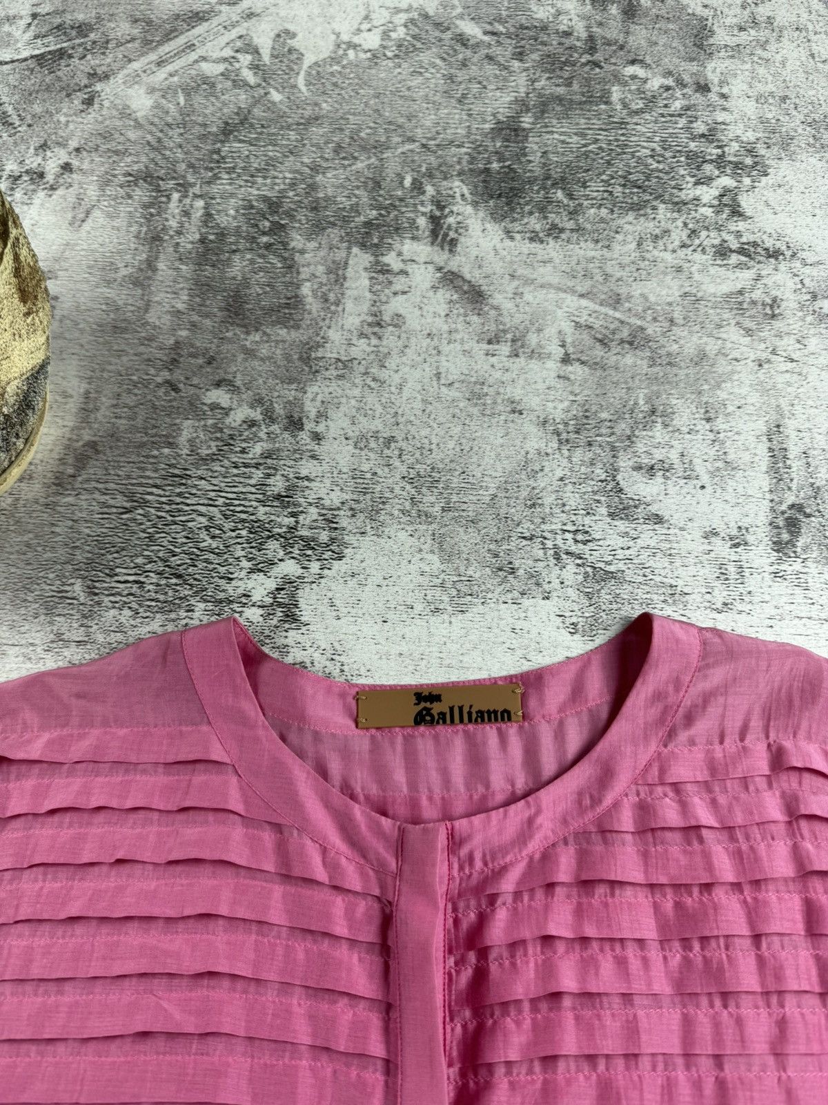 John Galliano John Galliano Rose Silk Striped Y2K Dress Shirt Blouse Top Size L / US 10 / IT 46 - 10 Thumbnail