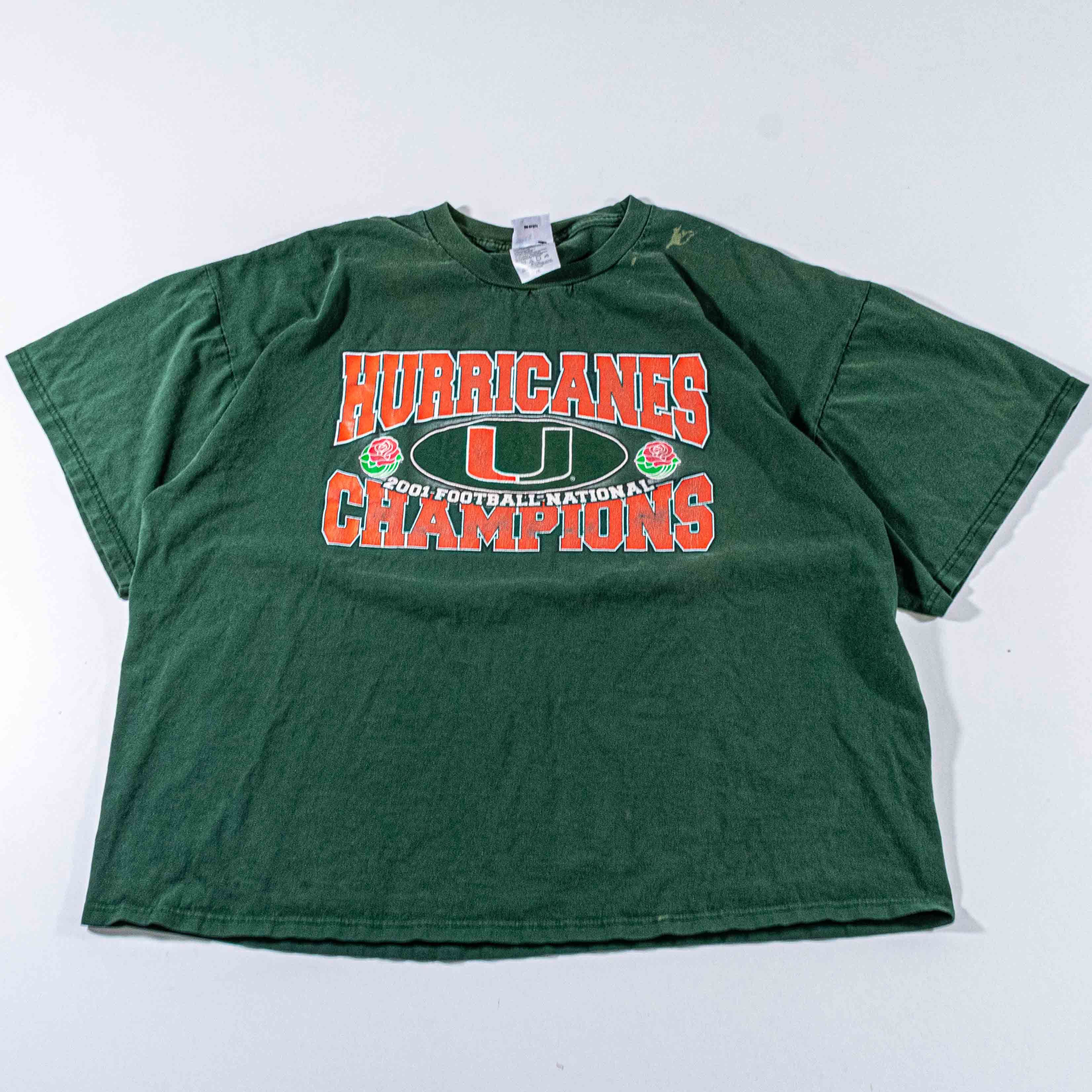 Vintage 2001 Miami Hurricanes National Champions Shirt Sun Faded Size US XXL / EU 58 / 5 - 1 Thumbnail