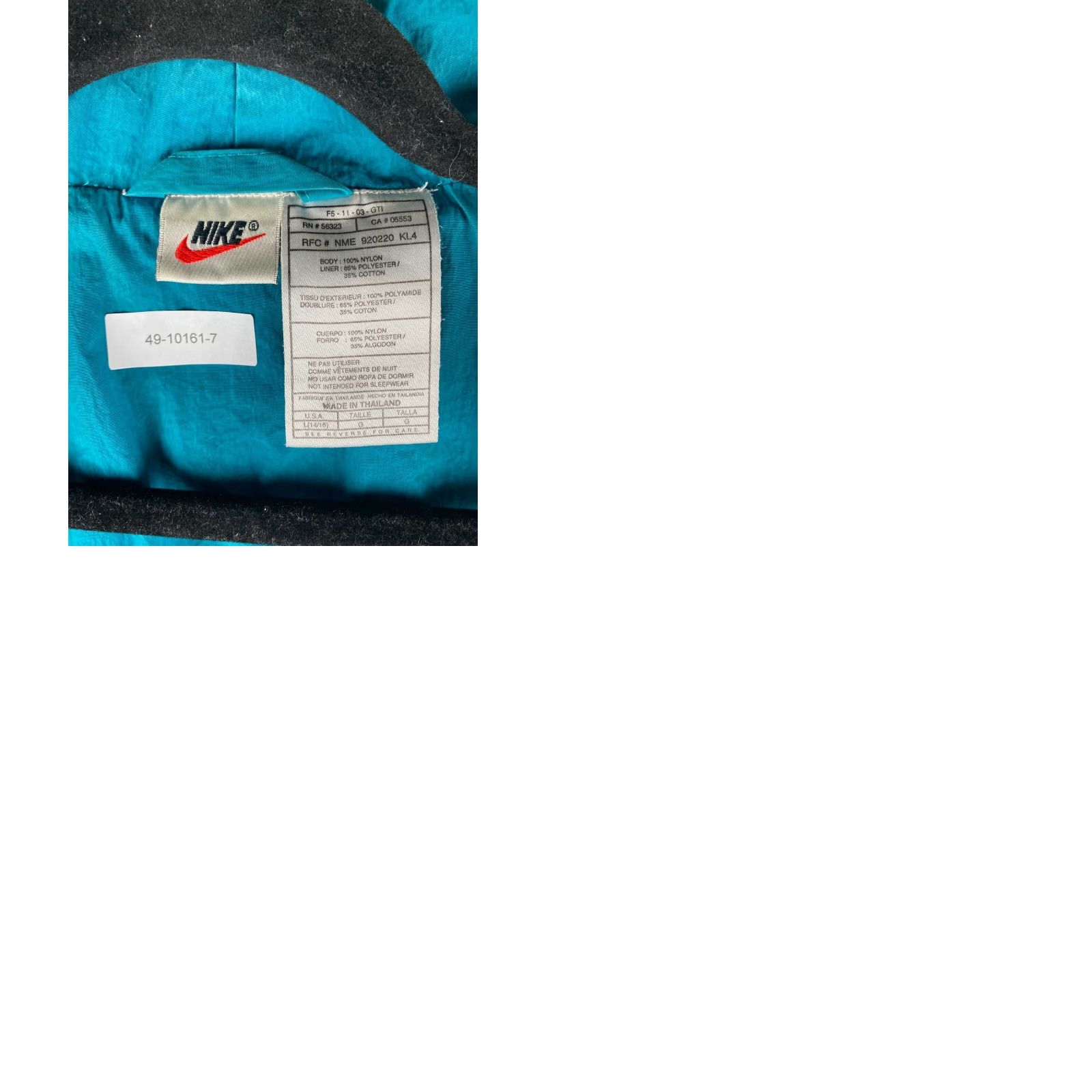 Nike VINTAGE Nike Windbreaker Jacket Mens L 90s Full Zip Neon Blue Nylon Windbreaker Size US L / EU 52-54 / 3 - 9 Thumbnail