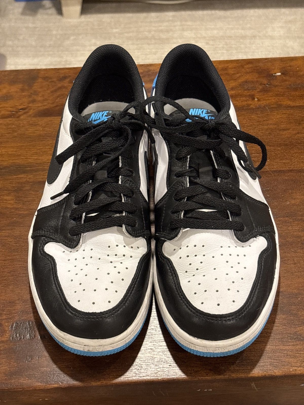 Jordan Brand × Nike Jordan 1 Low OG Black Dark Powder Blue Size US 12 / EU 45 - 5 Thumbnail
