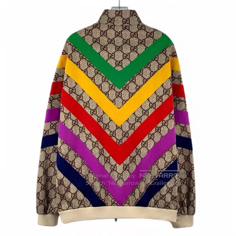 Gucci Gucci Color-blocked striped logo jacquard full print stand Size US L / EU 52-54 / 3 - 2 Thumbnail