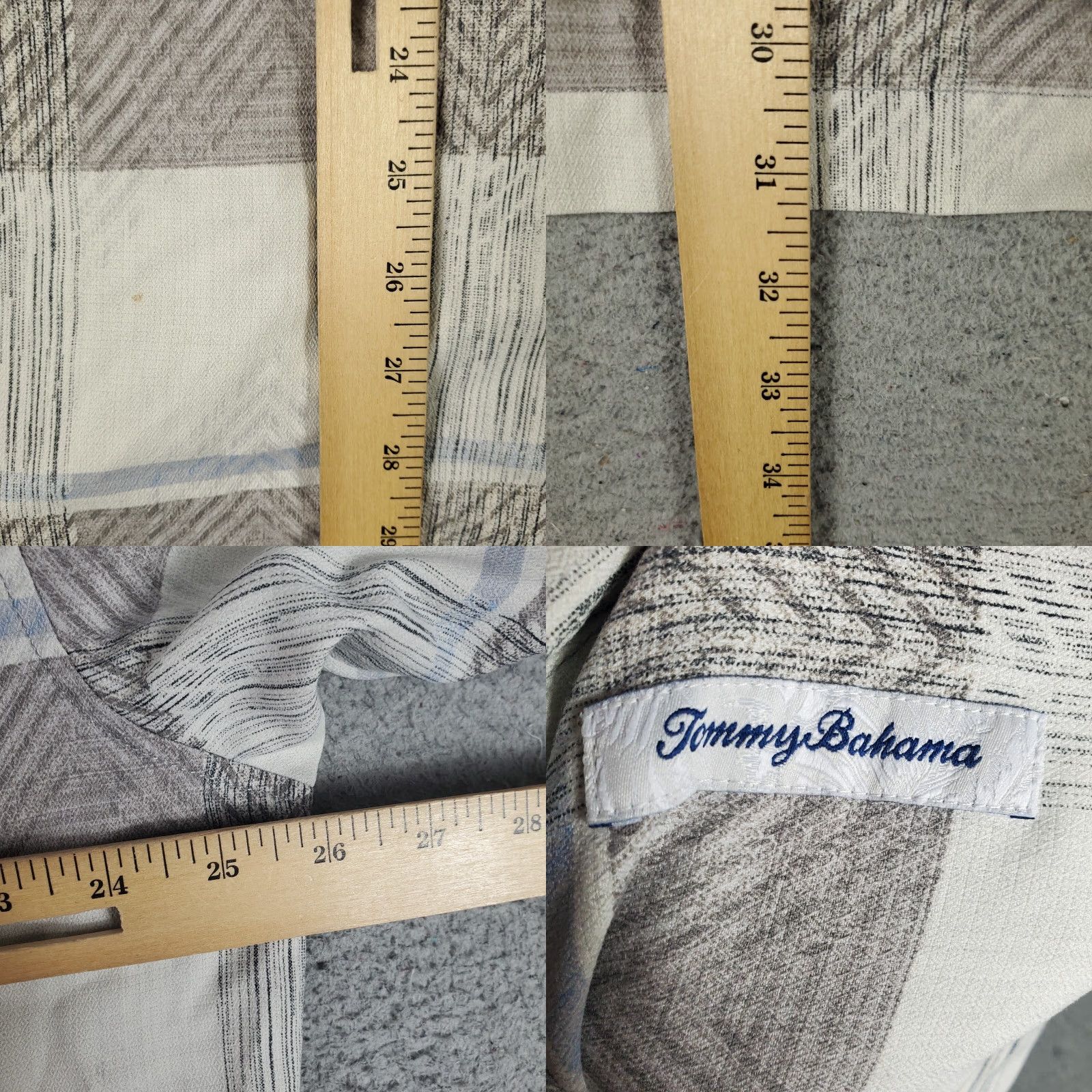 Tommy Bahama Tommy Bahama Button-Up Shirt Mens XL Gray Blue Brown Striped Hawaiian Short Sleeve Casual Tropical Size US XL / EU 56 / 4 - 8 Thumbnail