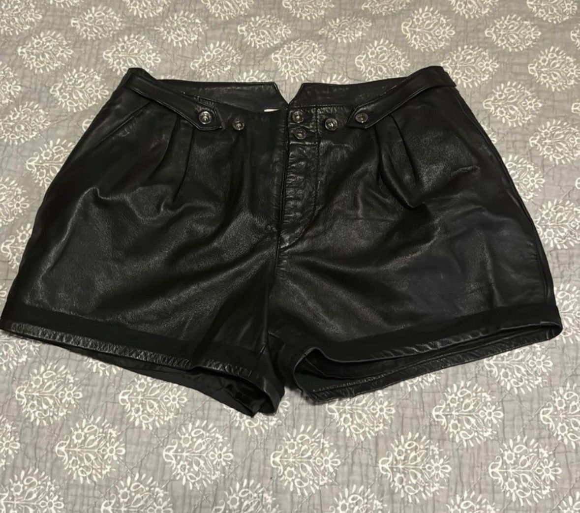 image of Diesel Sheep Leather Shorts in Black, Women's (Size 26)