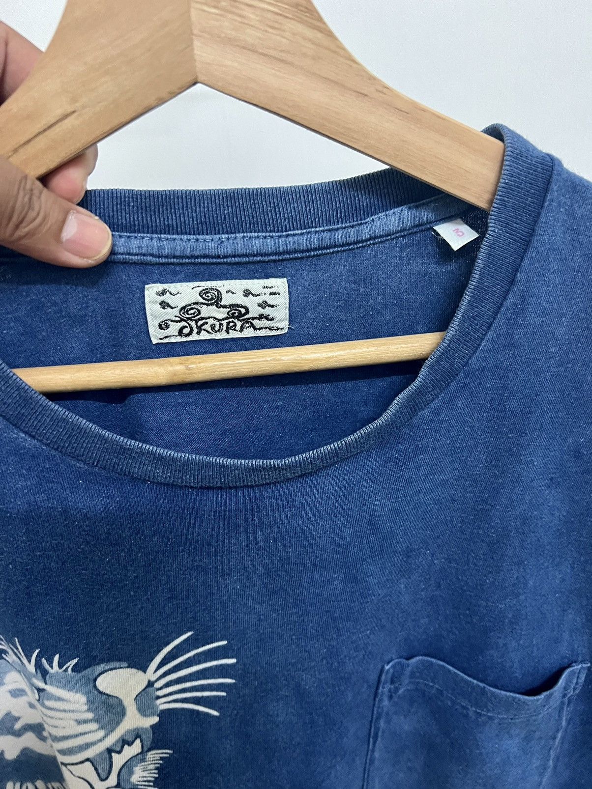 Japanese Brand × Okura × Vintage Vintage Okura Tiger Single Pocket Tee Size US L / EU 52-54 / 3 - 7 Thumbnail
