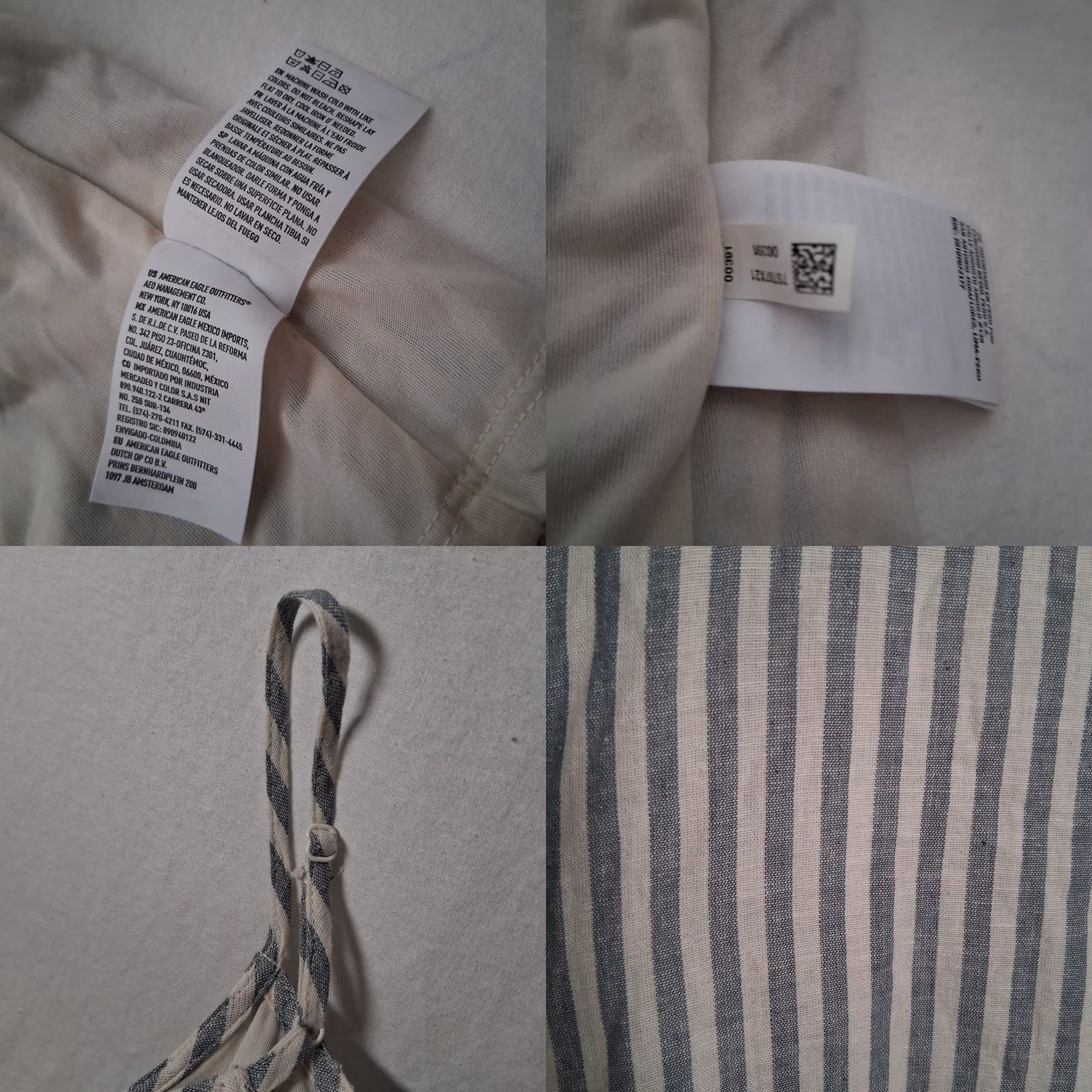 Vintage American Eagle Outfitters Dress M Blue White Stripe Belted Button Sundress Size M / US 6-8 / IT 42-44 - 10 Thumbnail