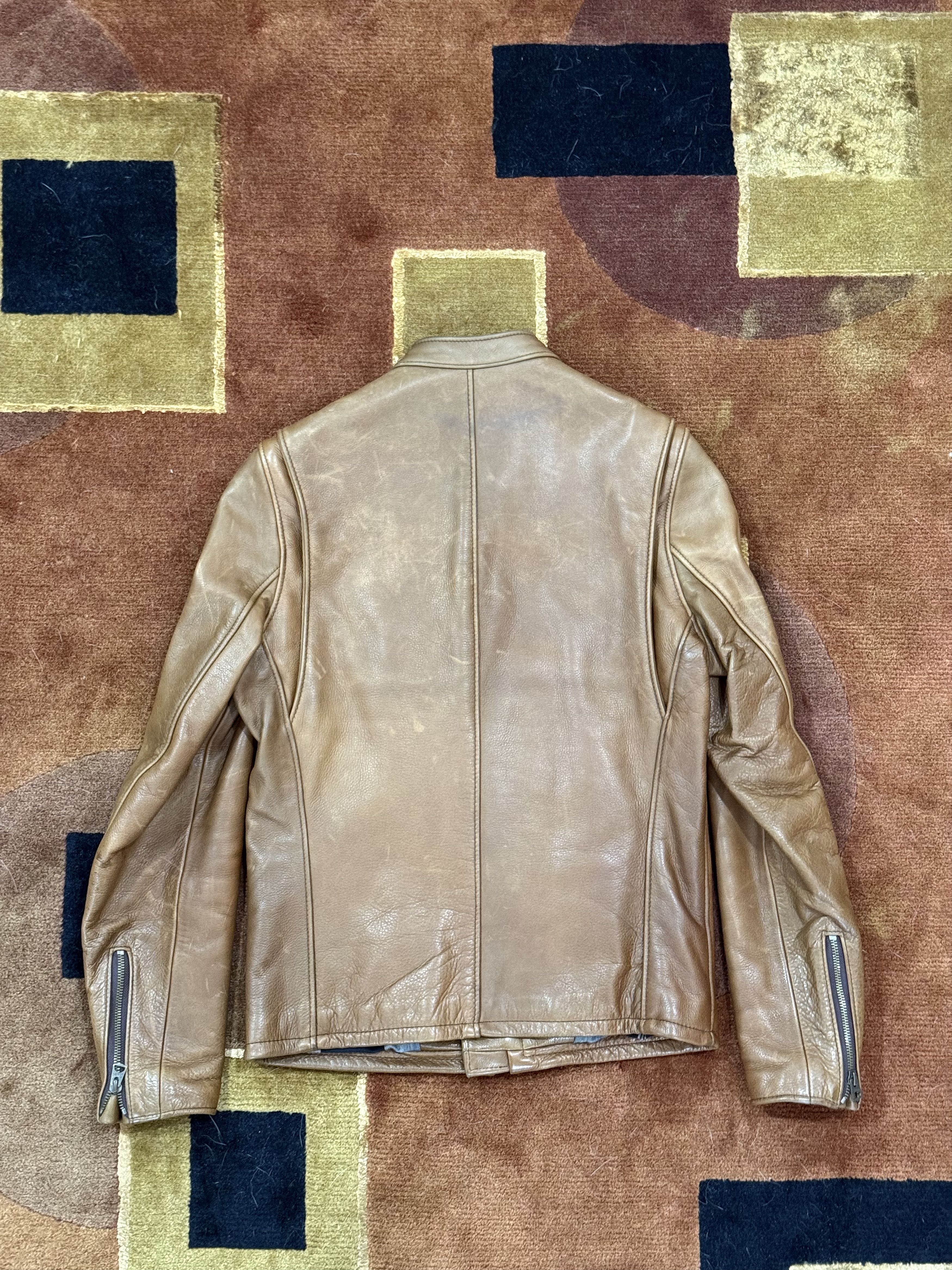 Schott 530 Café Racer Waxed Pebbled Cowhide Jacket Size US S / EU 44-46 / 1 - 3 Thumbnail