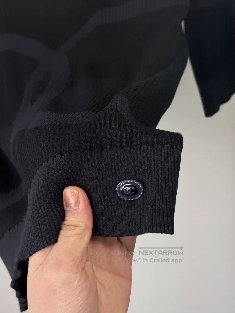 Chanel Chanel Dark blue round-neck knitted short-sleeved short-sl Size XS / US 0-2 / IT 36-38 - 4 Thumbnail