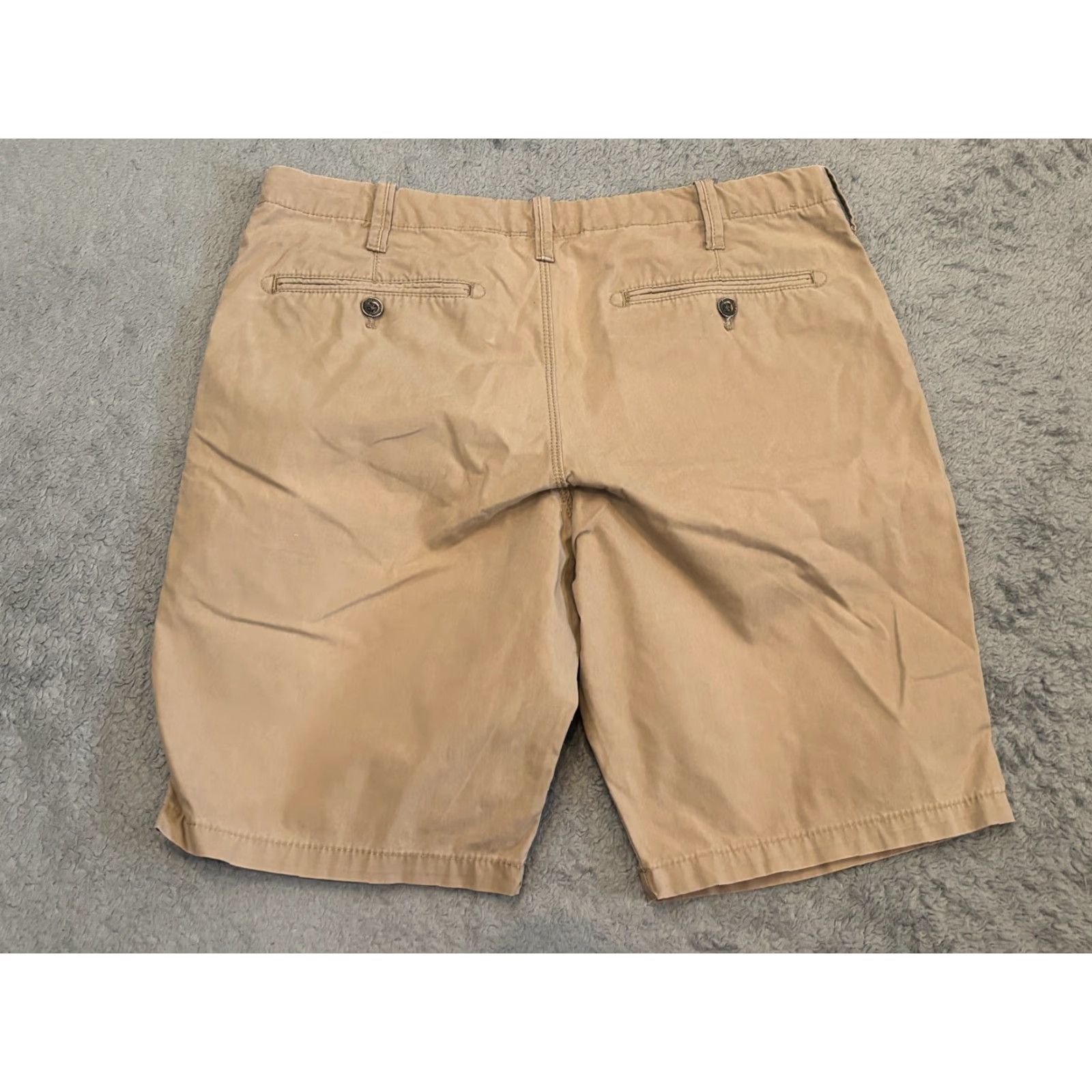 Express Express Chino Shorts Mens 31 (33) Beige Khaki Flat Front Preppy Casual Golf Mens Regular Chino Short Beige Warm Weather Vintage? No — keep no. Size US 31 - 5 Thumbnail