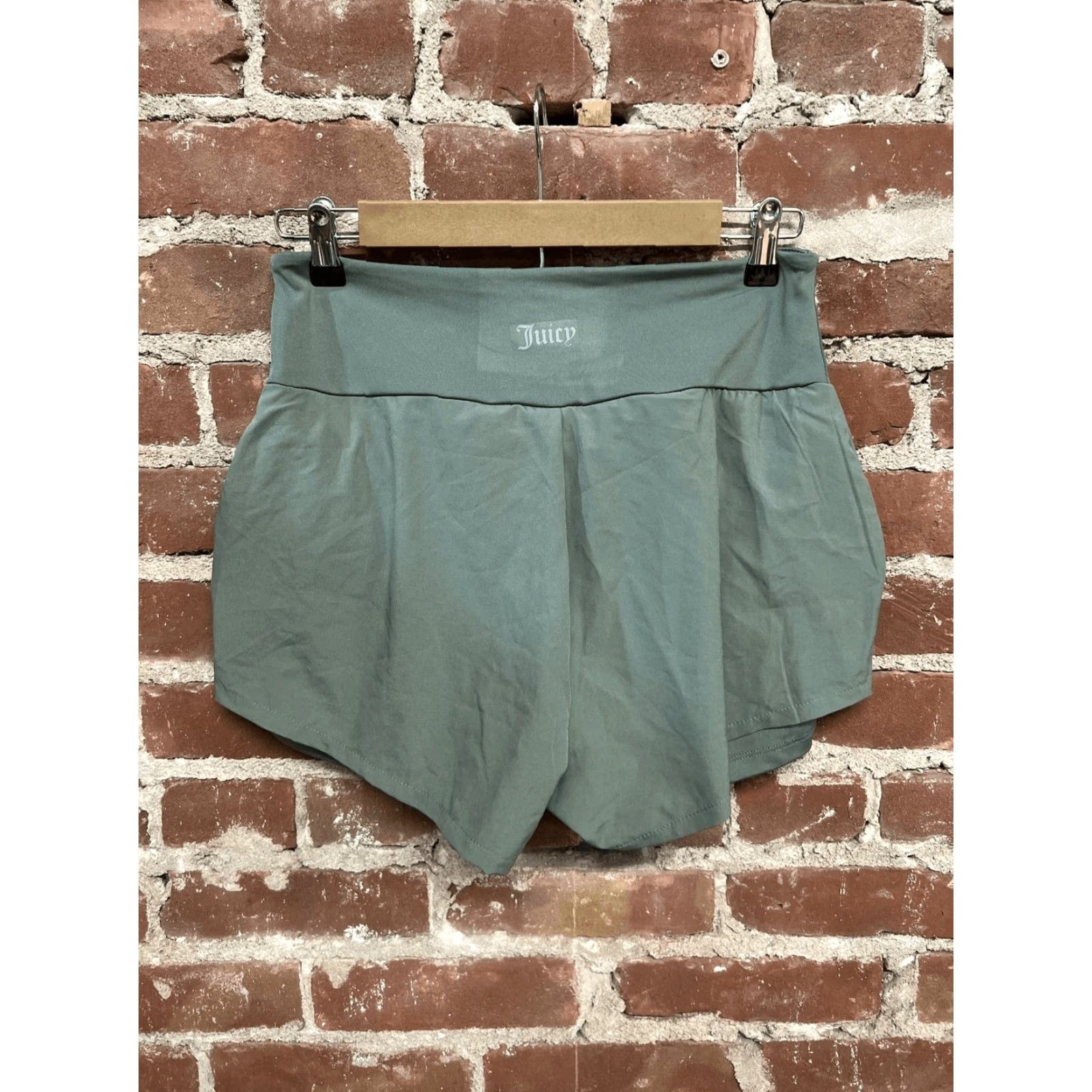 Juicy Couture Juicy Couture Sports Womens Green Athletic Running Shorts Lined M Medium Activewear Size 32" / US 10 / IT 46 - 2 Thumbnail