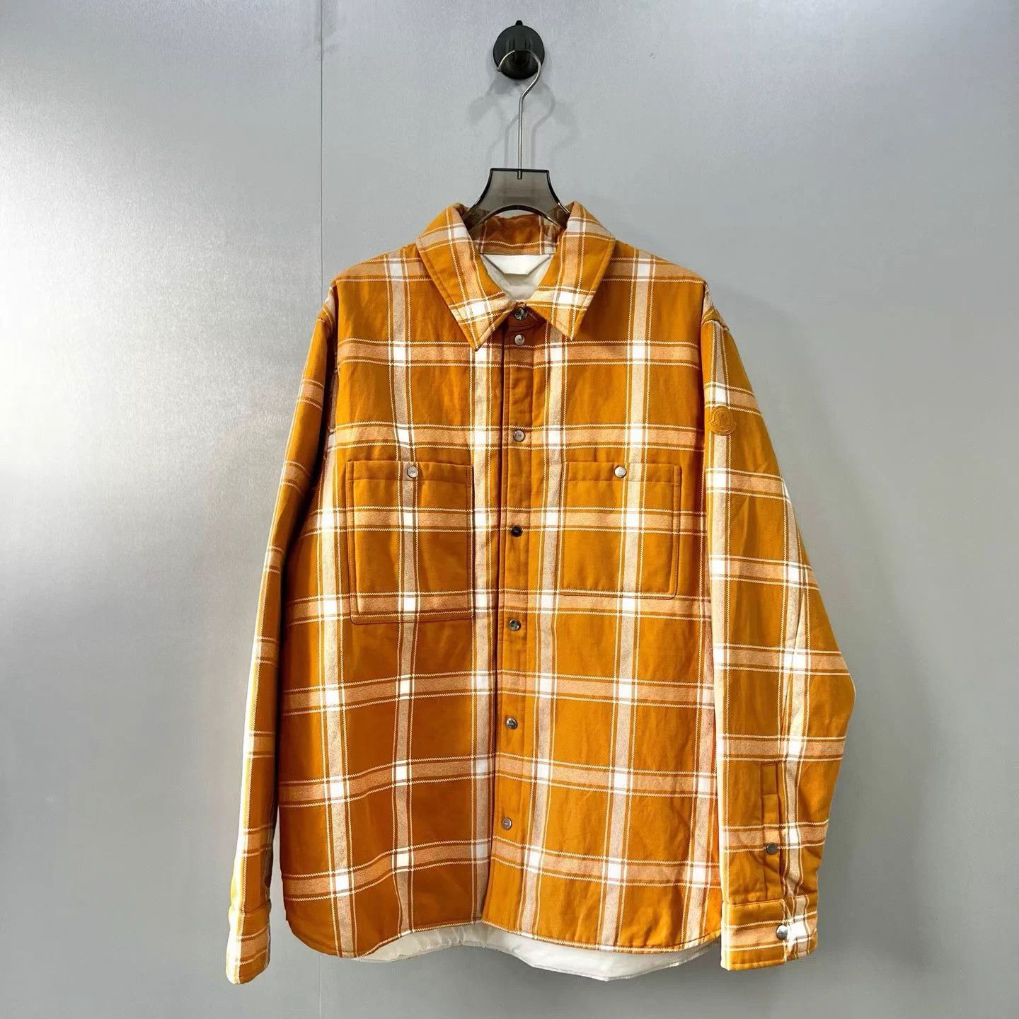 Moncler Moncler Plaid Shirt-Style Collared Cotton Jacket, Yellow Size US M / EU 48-50 / 2 - 1 Thumbnail