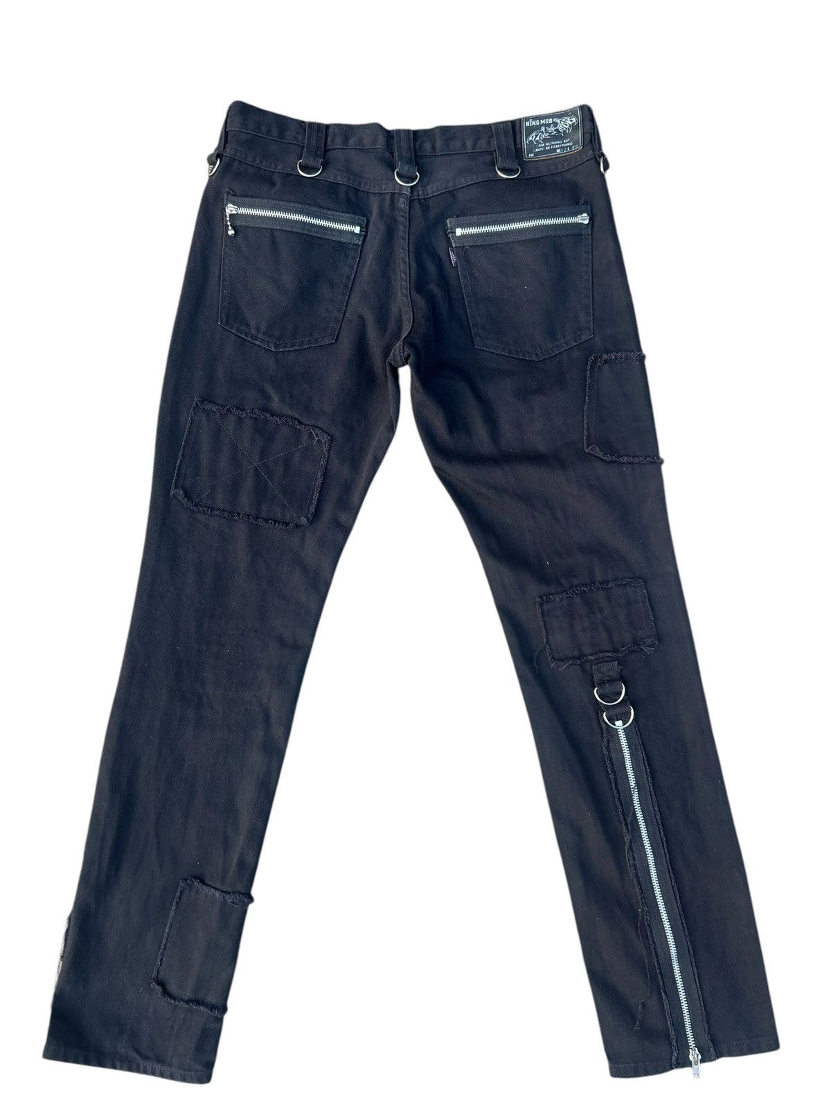 Japanese Brand Vintage King Mob Japan Black Denim Bondage Trouser Jeans Size US 32 / EU 48 - 14 Thumbnail