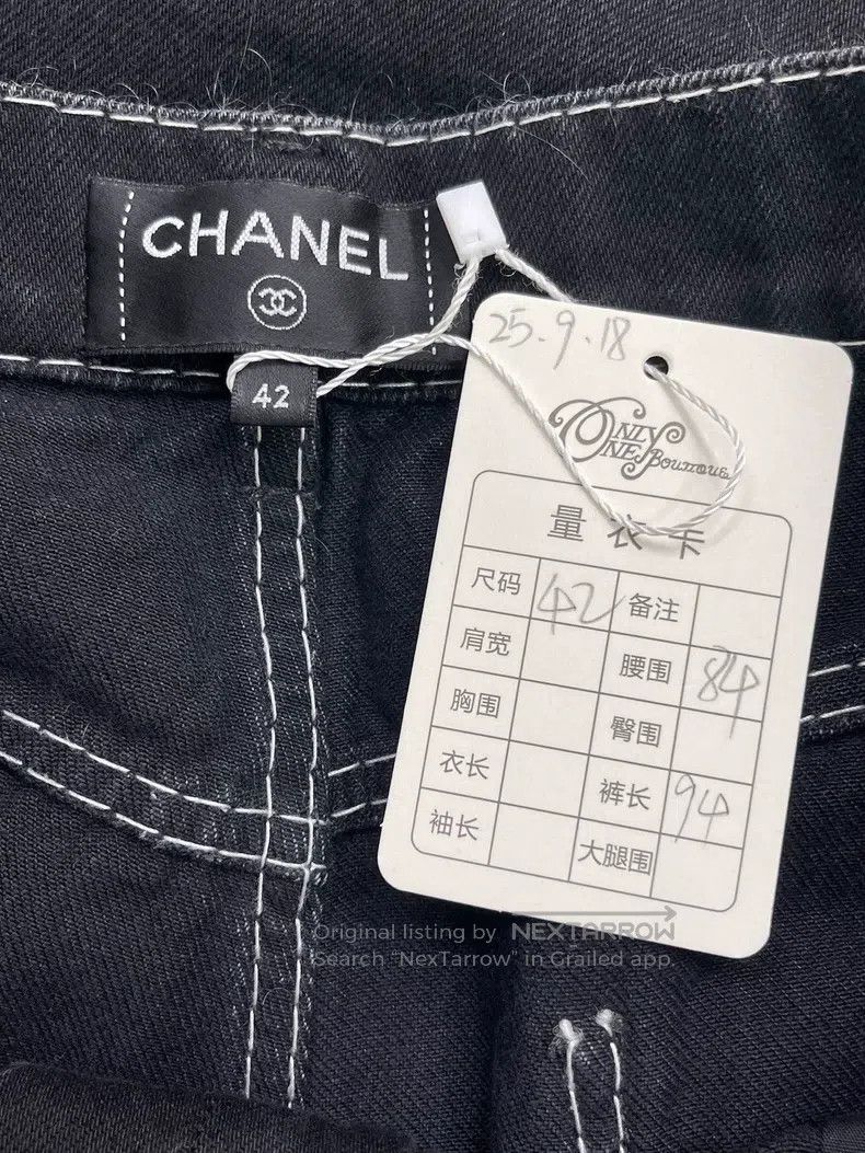 Chanel Chanel 24N black white-bordered jeans Size 27" / US 4 / IT 40 - 4 Thumbnail