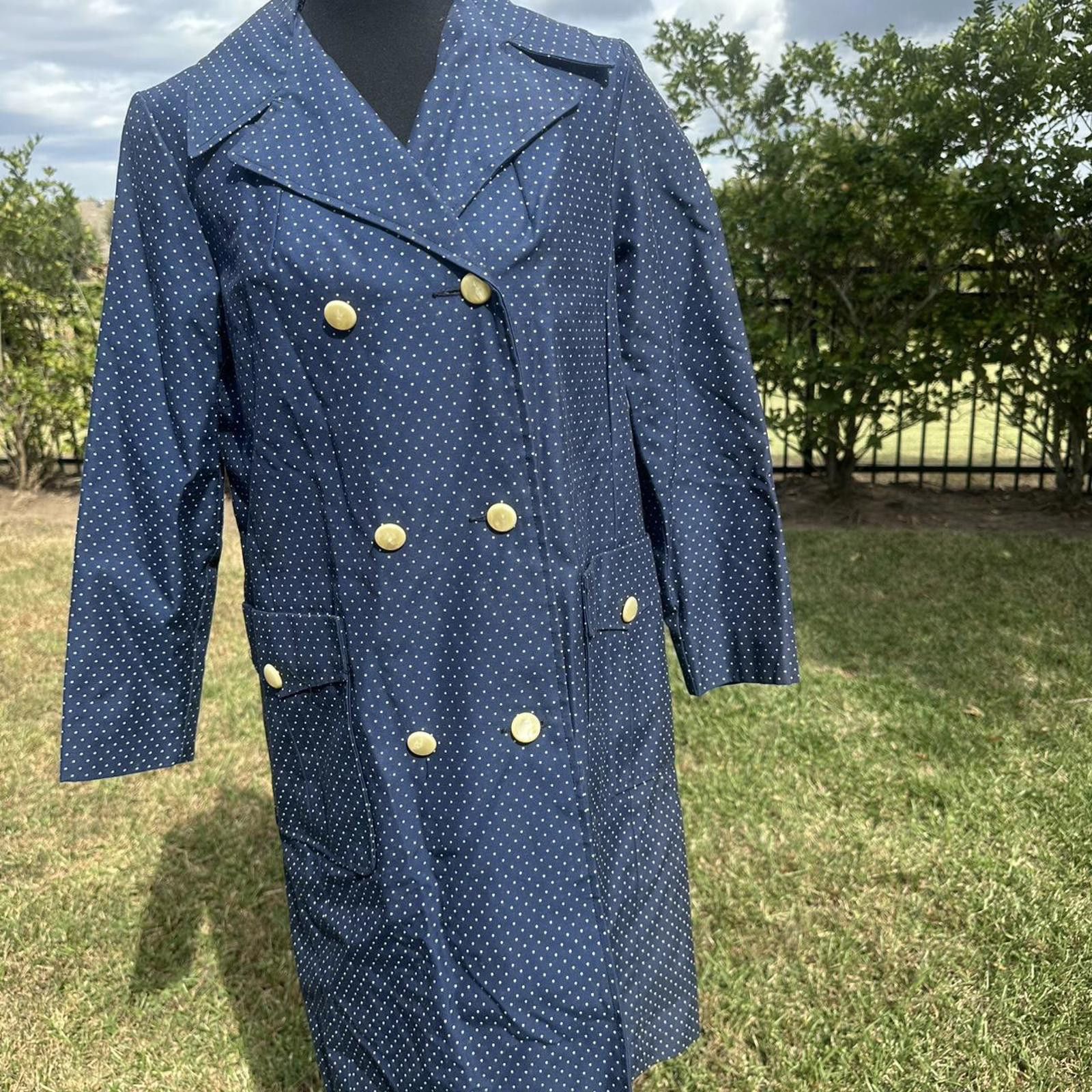 Other Blue and white polka dot trench coat medium vintage Size M / US 6-8 / IT 42-44 - 1 Thumbnail