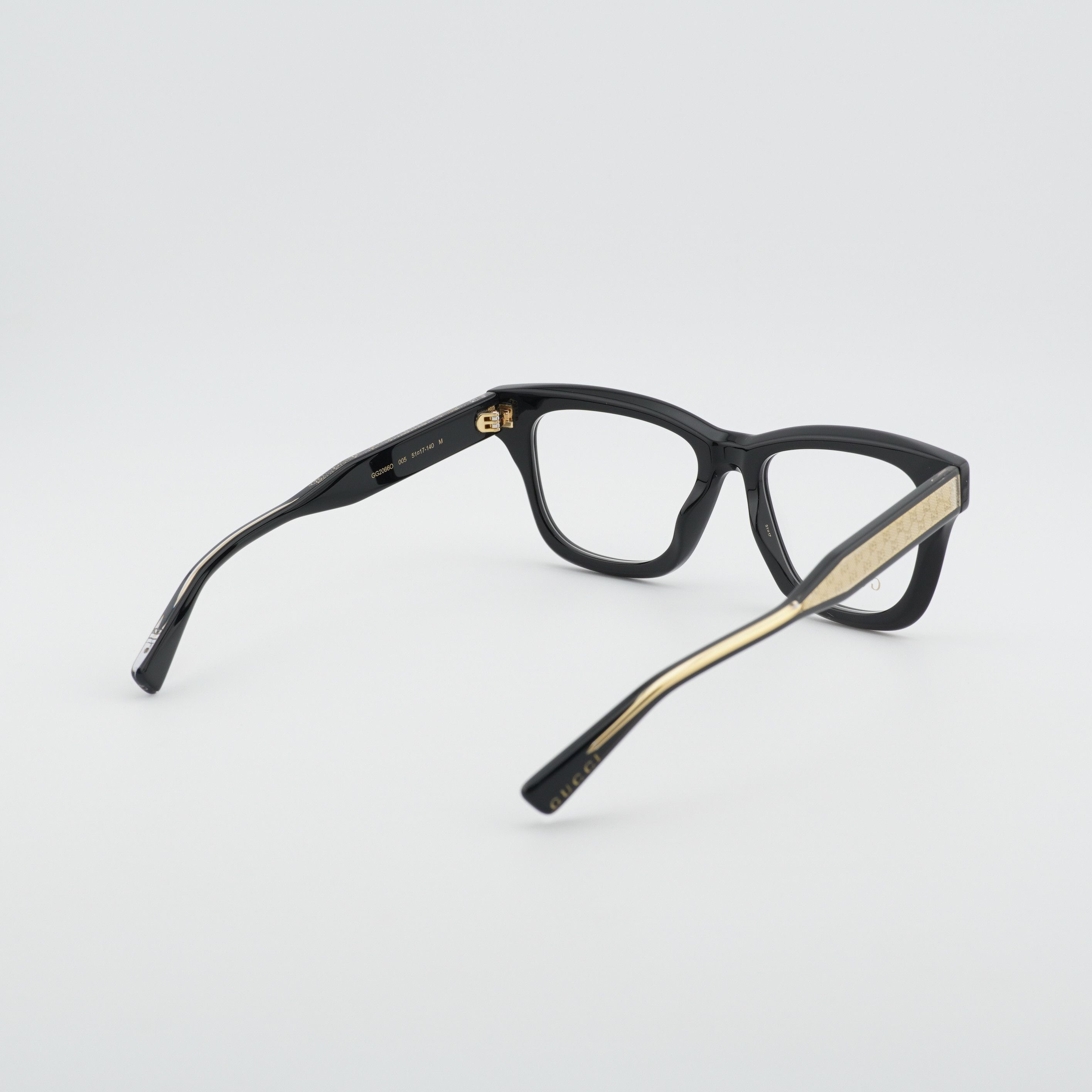 Gucci Gucci GG2066O 005 Eyeglasses Black 51mm Square Frame Size ONE SIZE - 8 Thumbnail