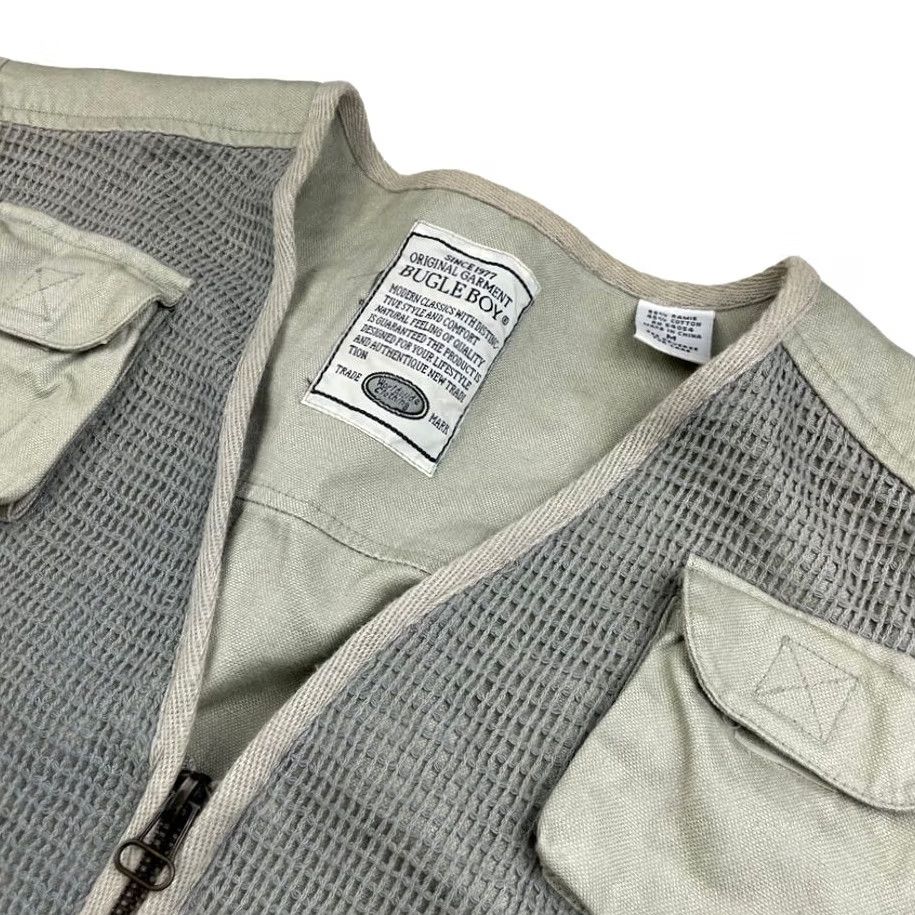 Bugle Boy VINTAGE Bugle Boy Men's Photography Vest Shirt M Khaki Green Full Zip Pockets Size US M / EU 48-50 / 2 - 2 Thumbnail
