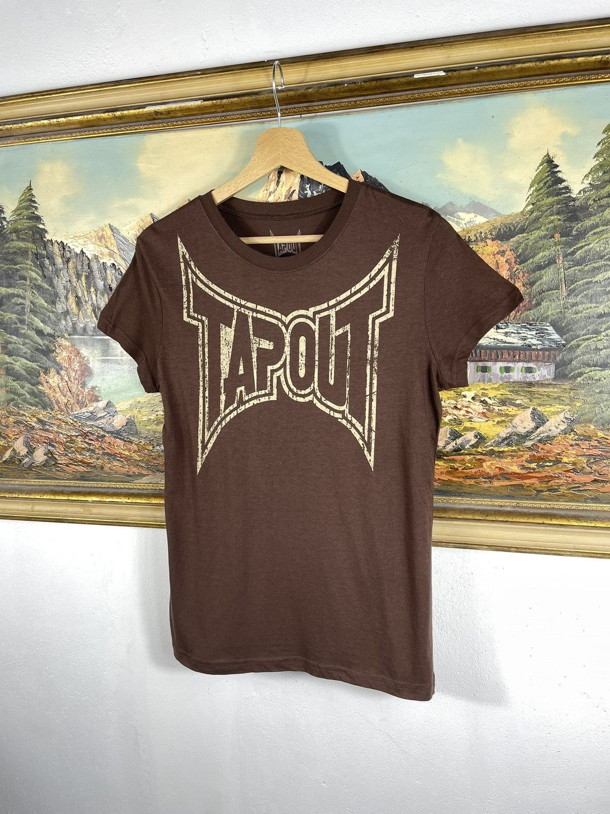 Affliction × Tapout Brown Vitnage Retro Y2k 00s Tapout T shirt Blouse Top Tee Size M / US 6-8 / IT 42-44 - 2 Thumbnail