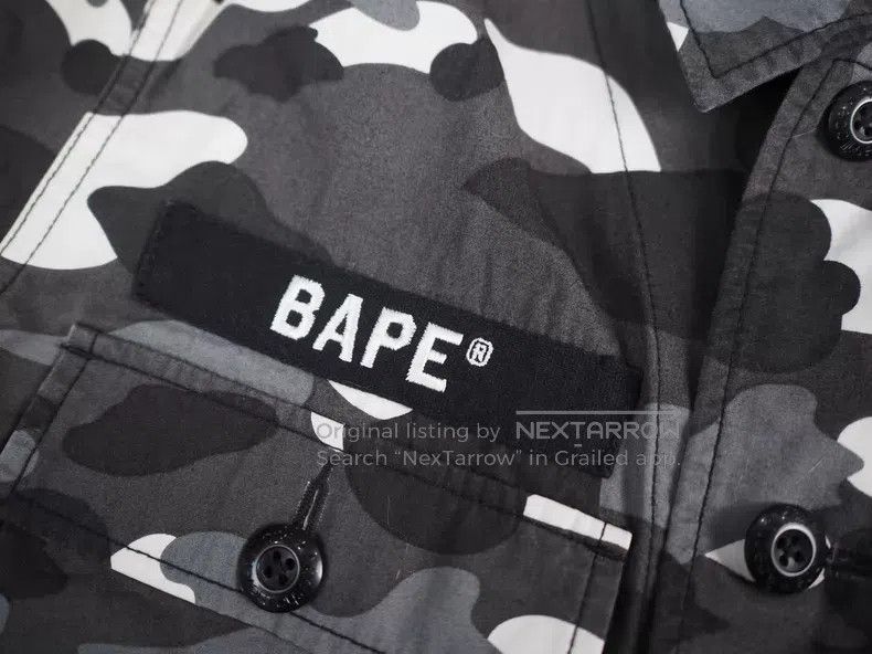Bape BAPE Grey Camouflage Work Pocket Shirt Size US M / EU 48-50 / 2 - 5 Thumbnail
