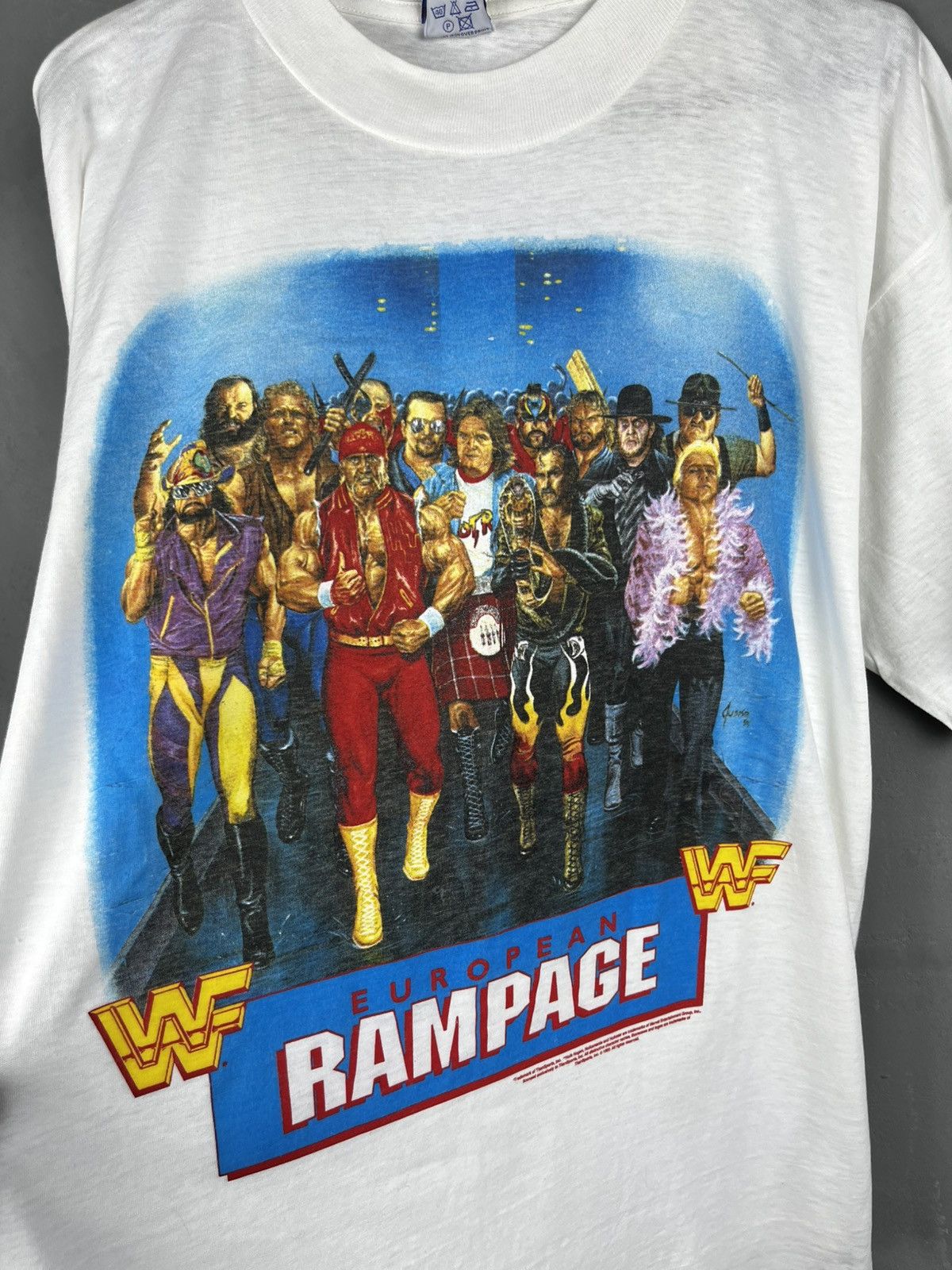 WWF WWF 1992 European Rampage Again Tee tshirt XI (New) Size US XL / EU 56 / 4 - 7 Thumbnail