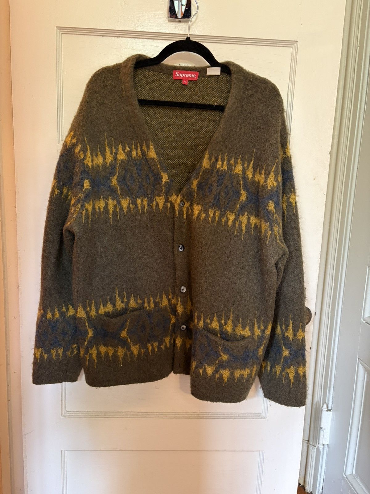 Supreme Green Cow Print Cardigan | Grailed