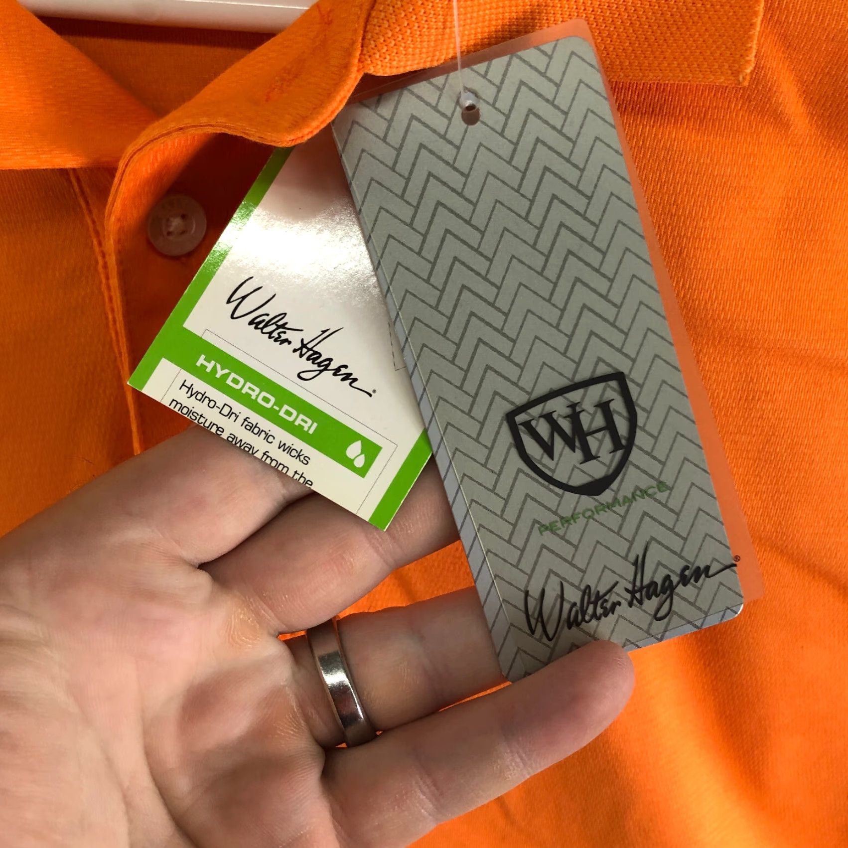 Vintage Walter Hagen Orange Tournament Polo Shirt Mens M Hydro-Dri Polyester Cotton Polo Sports Golf Shirt Mens M Orange Walter Hagen Tournament Polo Size US M / EU 48-50 / 2 - 4 Thumbnail