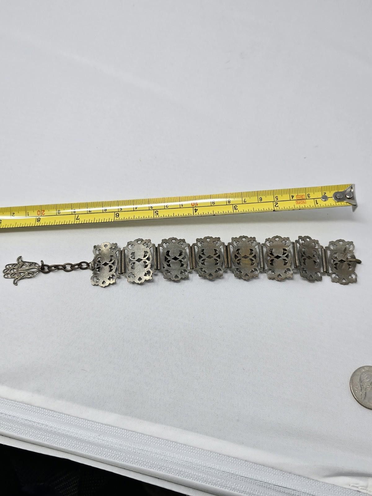 Antique Rivet Antique Art Deco Egyptian Czech Glass Scarab Bracelet Size ONE SIZE - 8 Thumbnail