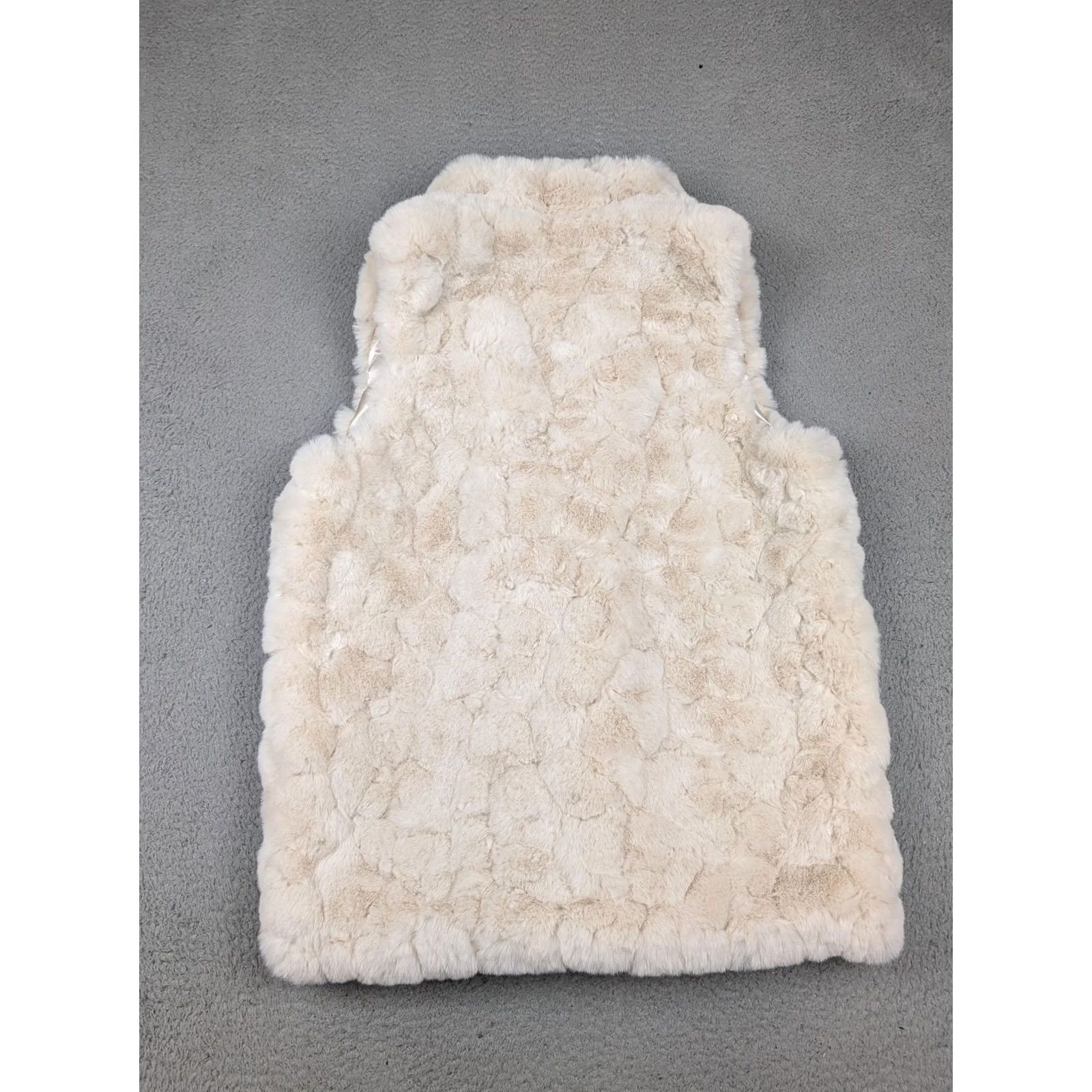 Rachel Zoe VINTAGE Rachel Zoe Vest Womens Large White Faux Fur Lined Open Front Sleeveless Plush Size L / US 10 / IT 46 - 6 Thumbnail