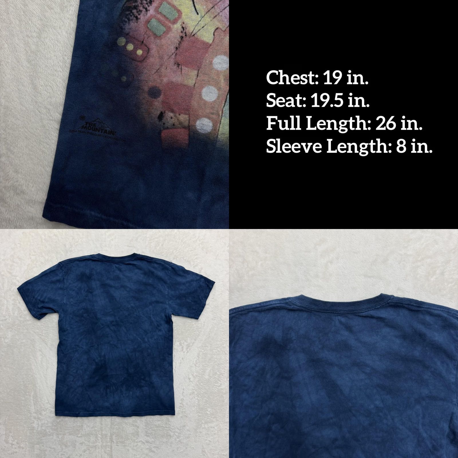 The Mountain The Mountain Pug Shirt Mens Medium Blue Tie Dye Graphic Print Tee Dog Animals Crew Neck Short Sleeve Size US M / EU 48-50 / 2 - 8 Thumbnail