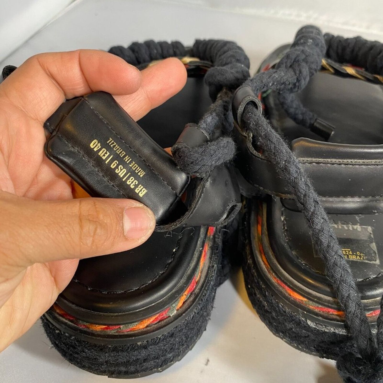 Farm Rio FARM Rio Black Rope Tie Flatform Sandal 9 Size US 9 / IT 39 - 5 Thumbnail