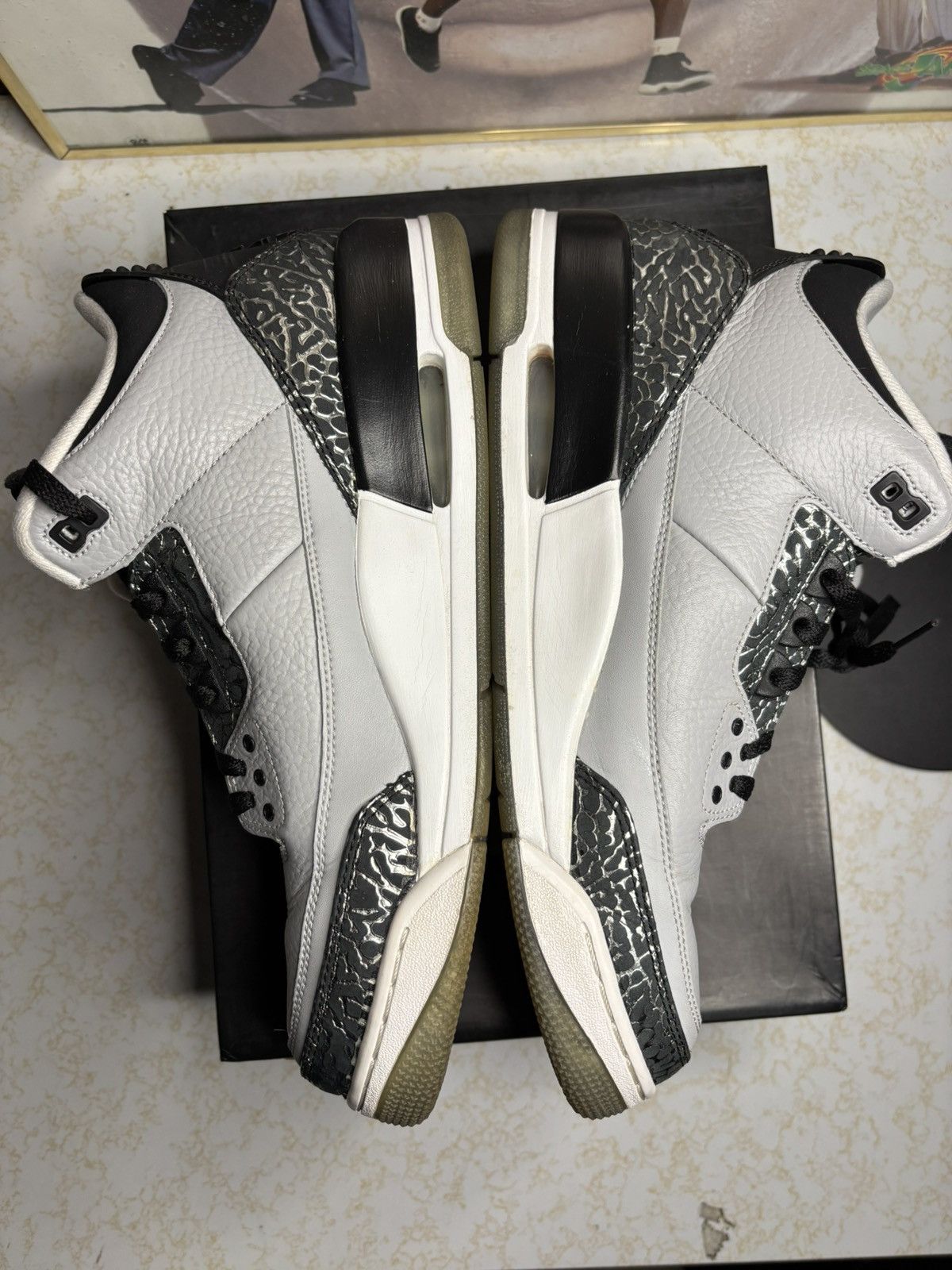 Jordan Brand Air Jordan 3 Retro Wolf Grey 2014 Size US 12 / EU 45 - 3 Thumbnail