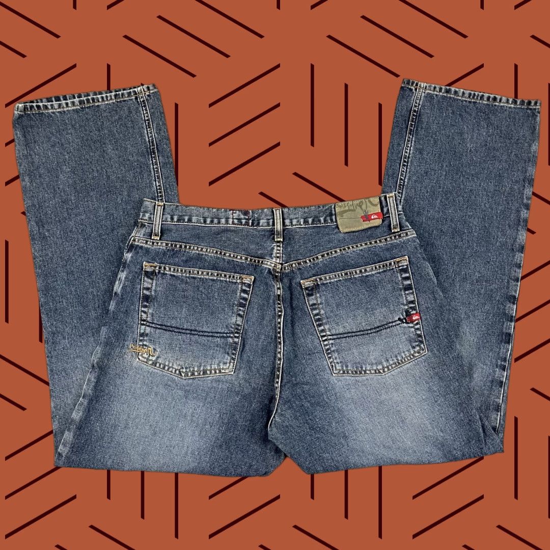 Quiksilver VINTAGE Quiksilver Jeans Mens 34x32 Wide Leg Denim Retro Y2K Skater, 90s, Classic, Blue Size US 34 / EU 50 - 1 Thumbnail