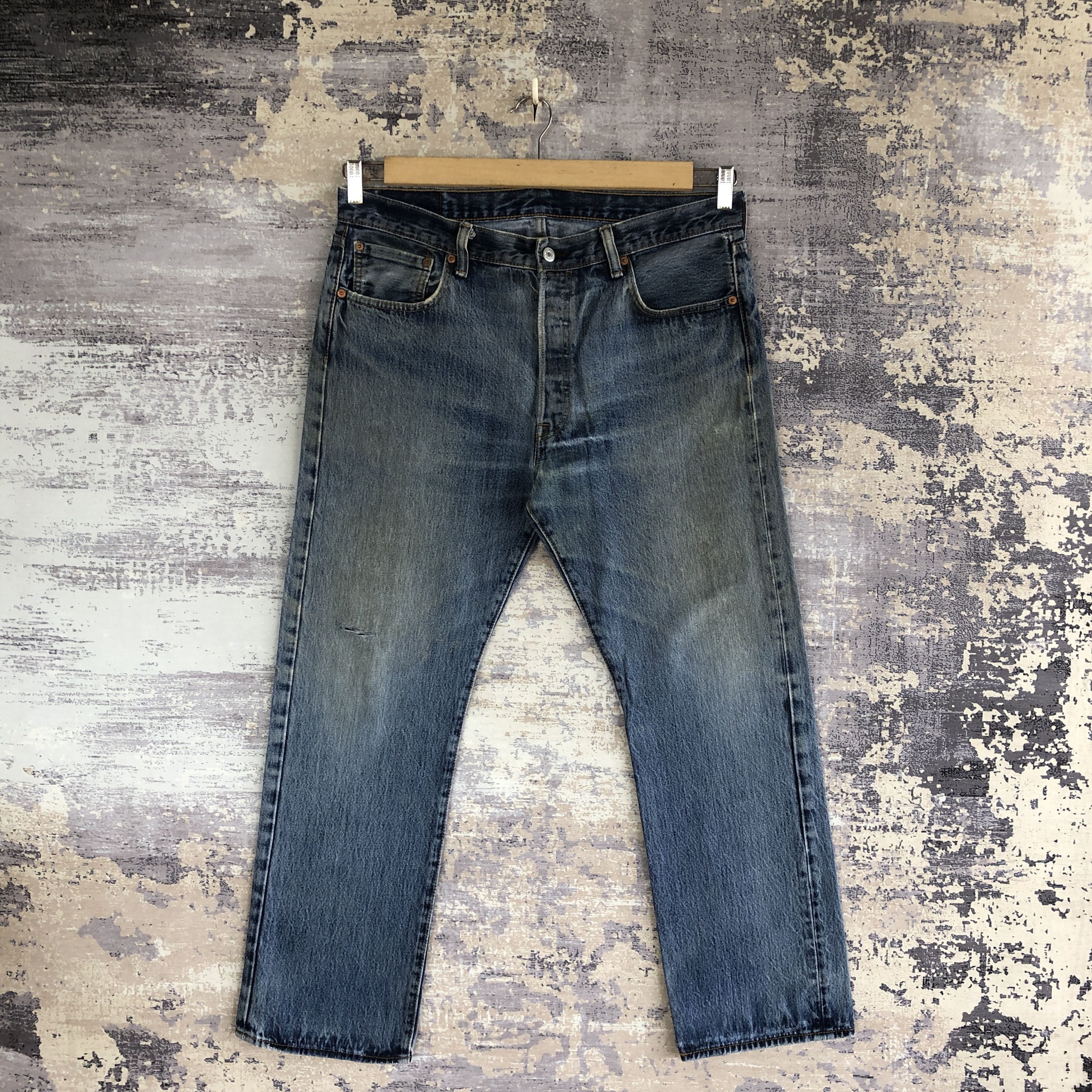 Levi's Vintage Levis 501 Ripped Jeans Levi's Faded Light Wash Denim Size US 36 / EU 52 - 1 Thumbnail