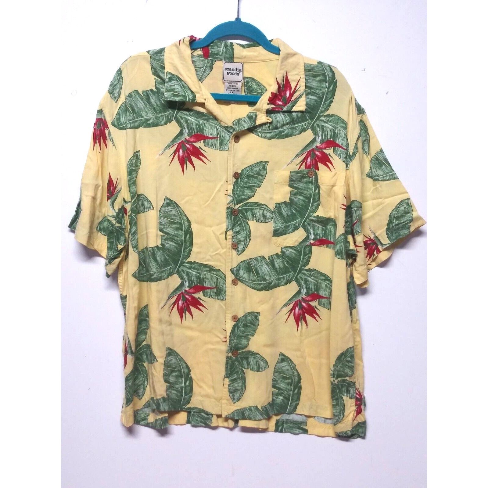 Vintage Scandia Woods Hawaiian Mens Shirt XXL Tropical BIRD OF PARAD Size US XXL / EU 58 / 5 - 1 Thumbnail