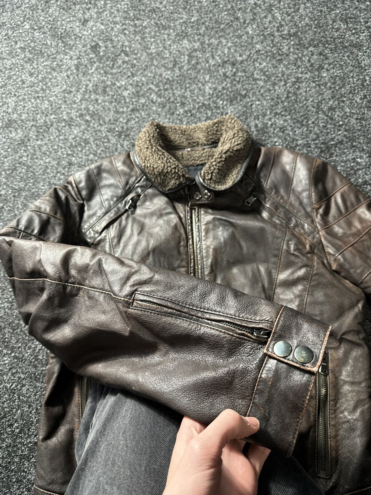 Vintage 🚨Vintage 90s Leather Biker Jacket-West Style Maison Margiela Size US S / EU 44-46 / 1 - 7 Thumbnail