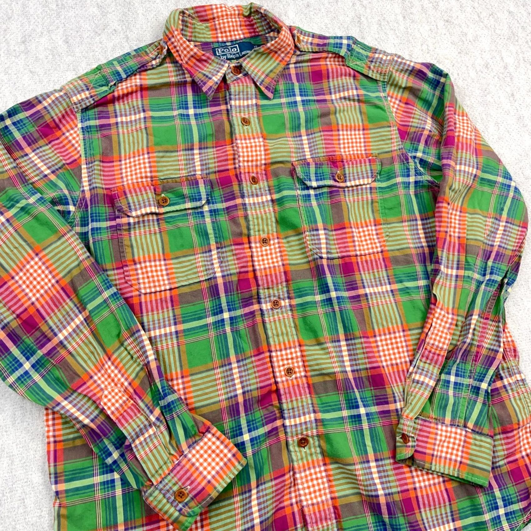 Polo Ralph Lauren Polo Ralph Lauren Button-Up Shirt XL Multicolor Plaid Flannel Embroidered Logo Pocket Button-Down Long Sleeve Men Size US XL / EU 56 / 4 - 2 Thumbnail