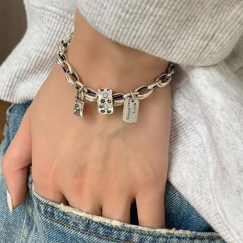 Jewelry Star Lock Letter Chain Bracelet Size ONE SIZE - 1 Thumbnail