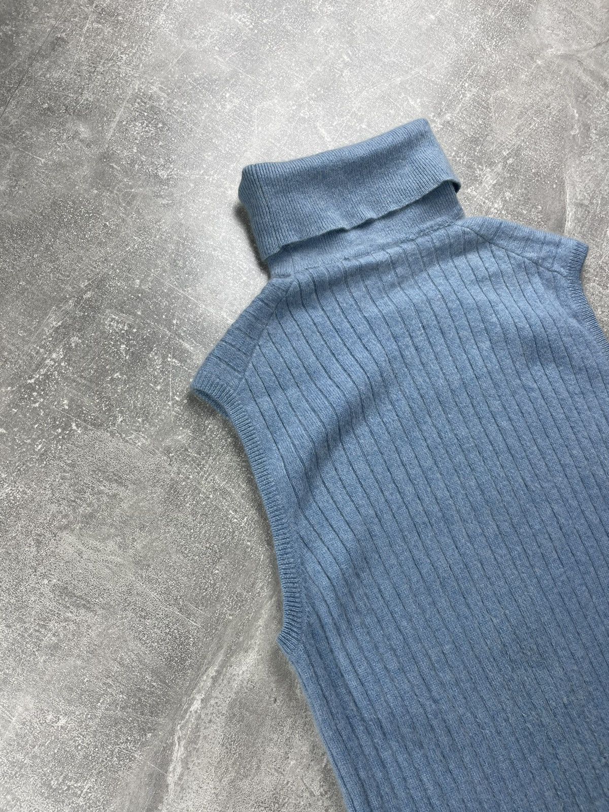 Loro Piana Loro Piana Cashmere Sleeveless Turtleneck Knit Light Blue Size L / US 10 / IT 46 - 7 Thumbnail