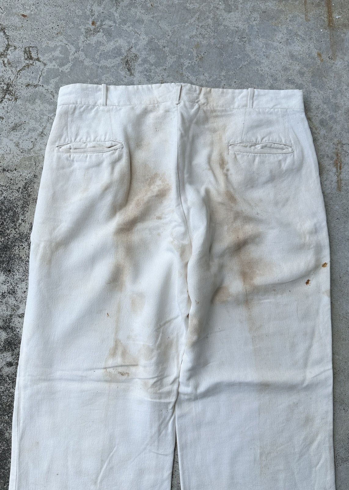 Vintage 50s-60s USN Navy Sailor Stained Dirty White pant Size US 36 / EU 52 - 10 Thumbnail