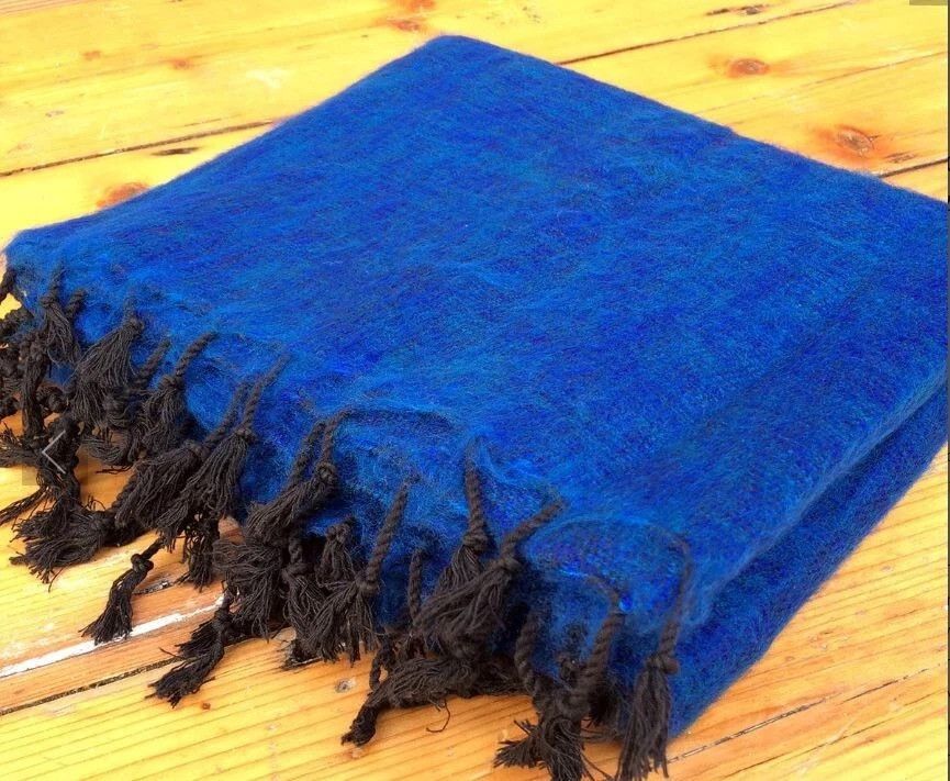 Other Woolen Handmade Wrap Shawl for - 80" x 34" inch Blue Color Size ONE SIZE - 3 Thumbnail